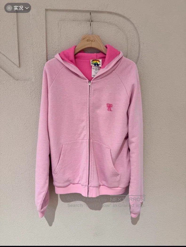 Acne Studios Acne Studios Pink Hooded Sweatshirt Size US S / EU 44-46 / 1 - 2 Thumbnail