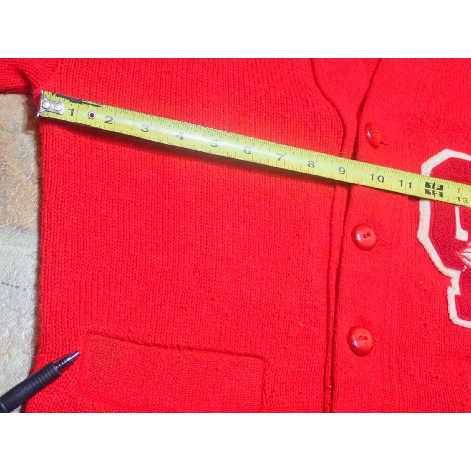 Vintage VINTAGE Tennessee American 60s Red Letterman Sweater Cardigan Adult Medium GF Football Mens Size US L / EU 52-54 / 3 - 7 Thumbnail