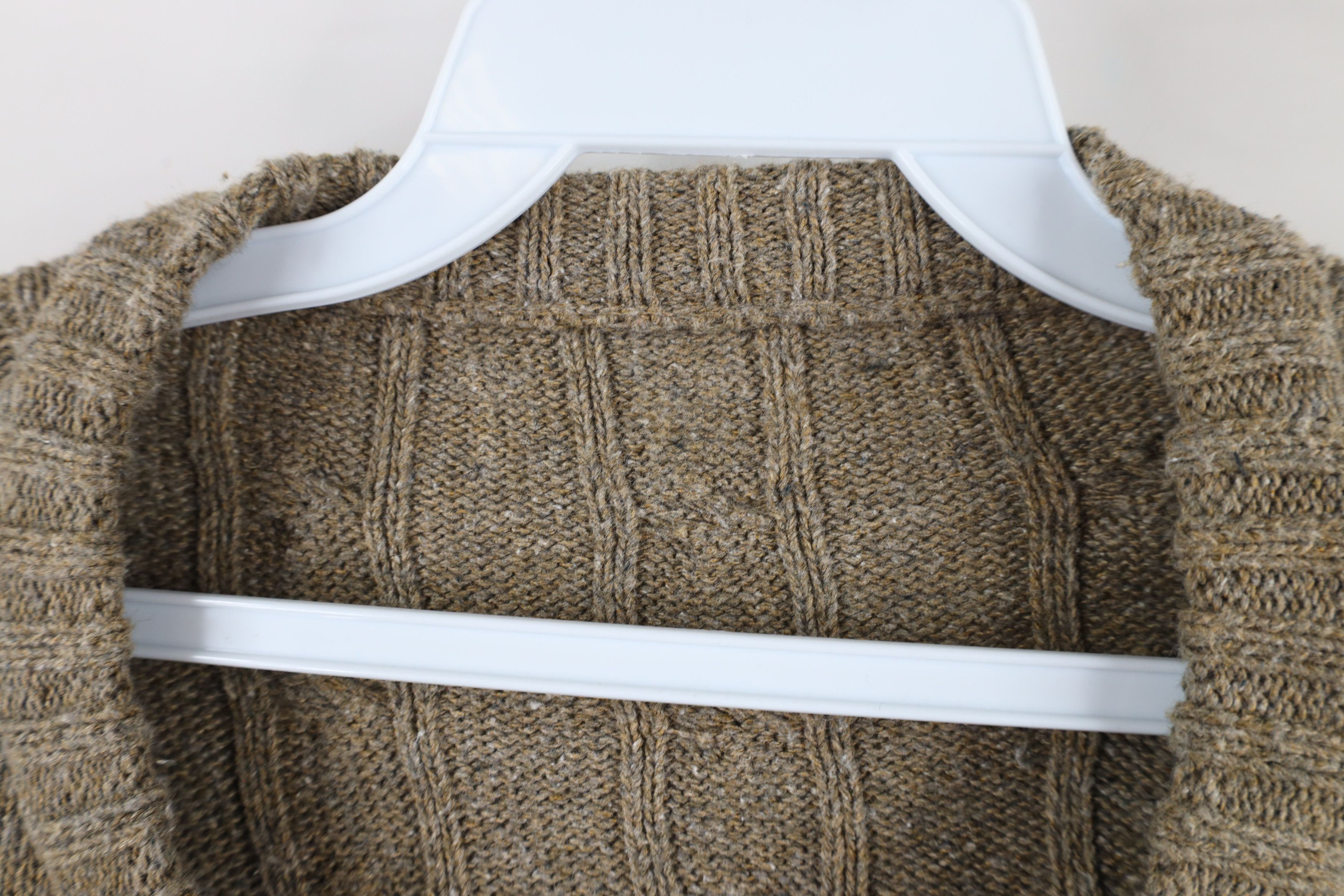 Vintage Vintage 90s Streetwear Cable Knit Crewneck Sweater Brown Size US XL / EU 56 / 4 - 4 Thumbnail
