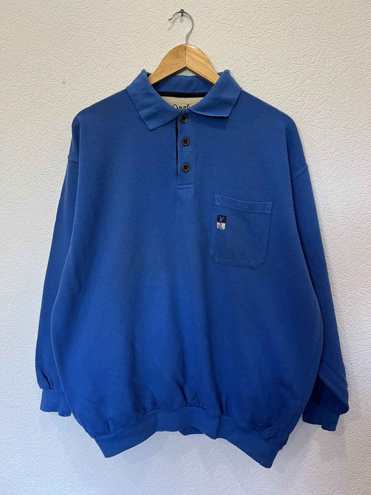 YSL Yves Saint Laurent Blue Polo Sweater Vintage