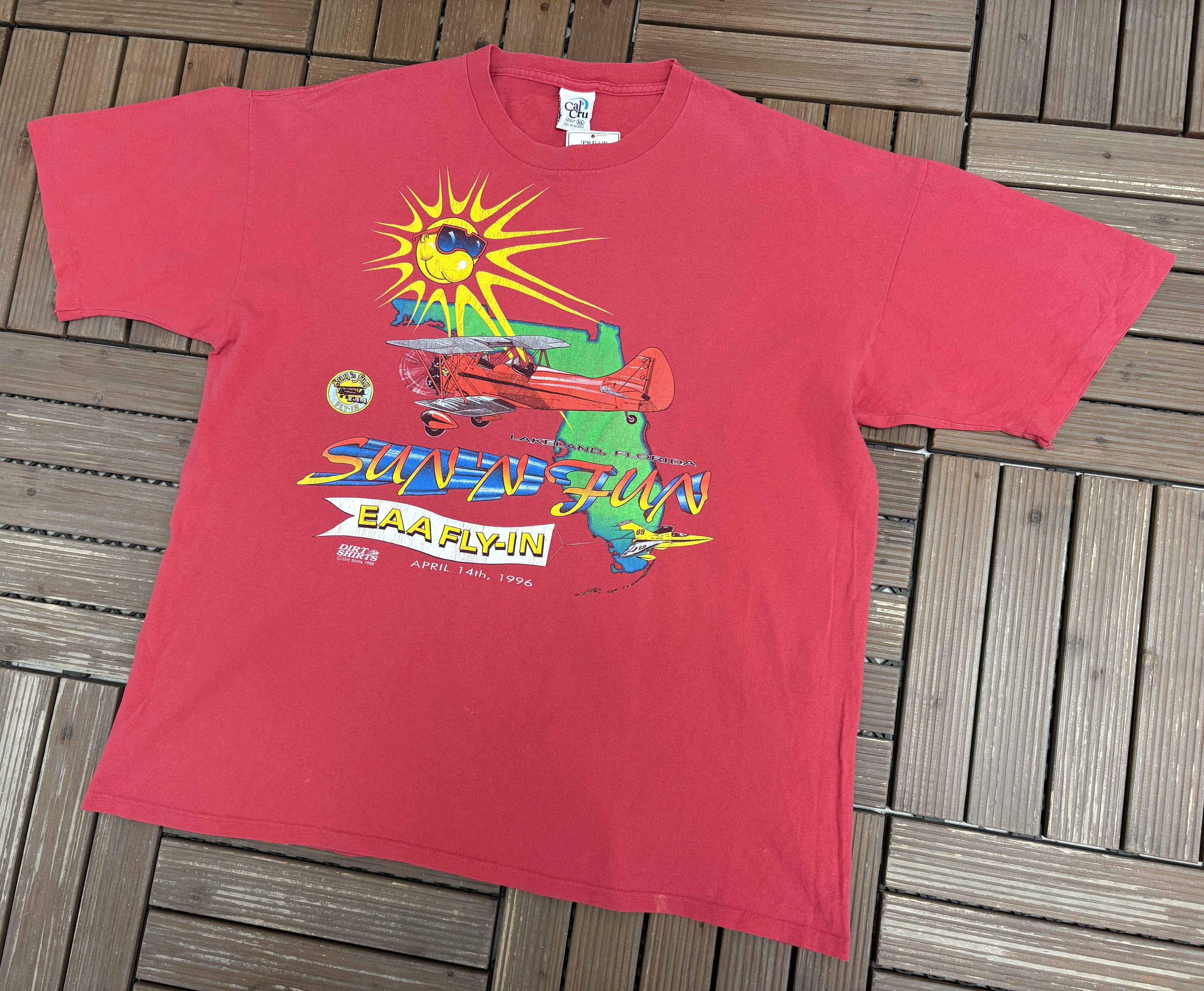 Vintage EAA Fly-In Sun N' Fun Vintage Red T-Shirt Tee Size US XL / EU 56 / 4 - 3 Thumbnail