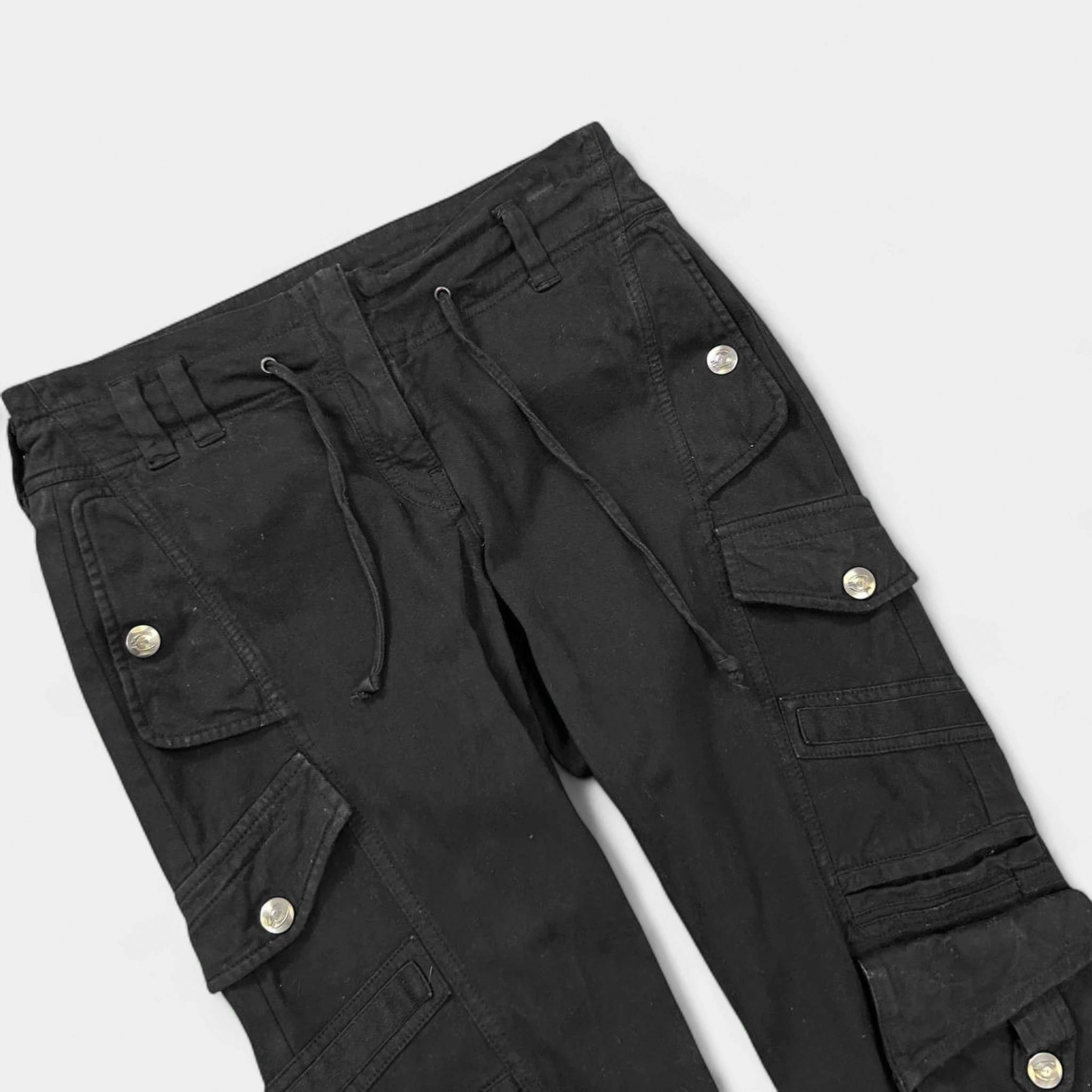 Just Cavalli Just Cavalli 2000's Black Cargo Bondage Pants Size US 30 / EU 46 - 3 Thumbnail