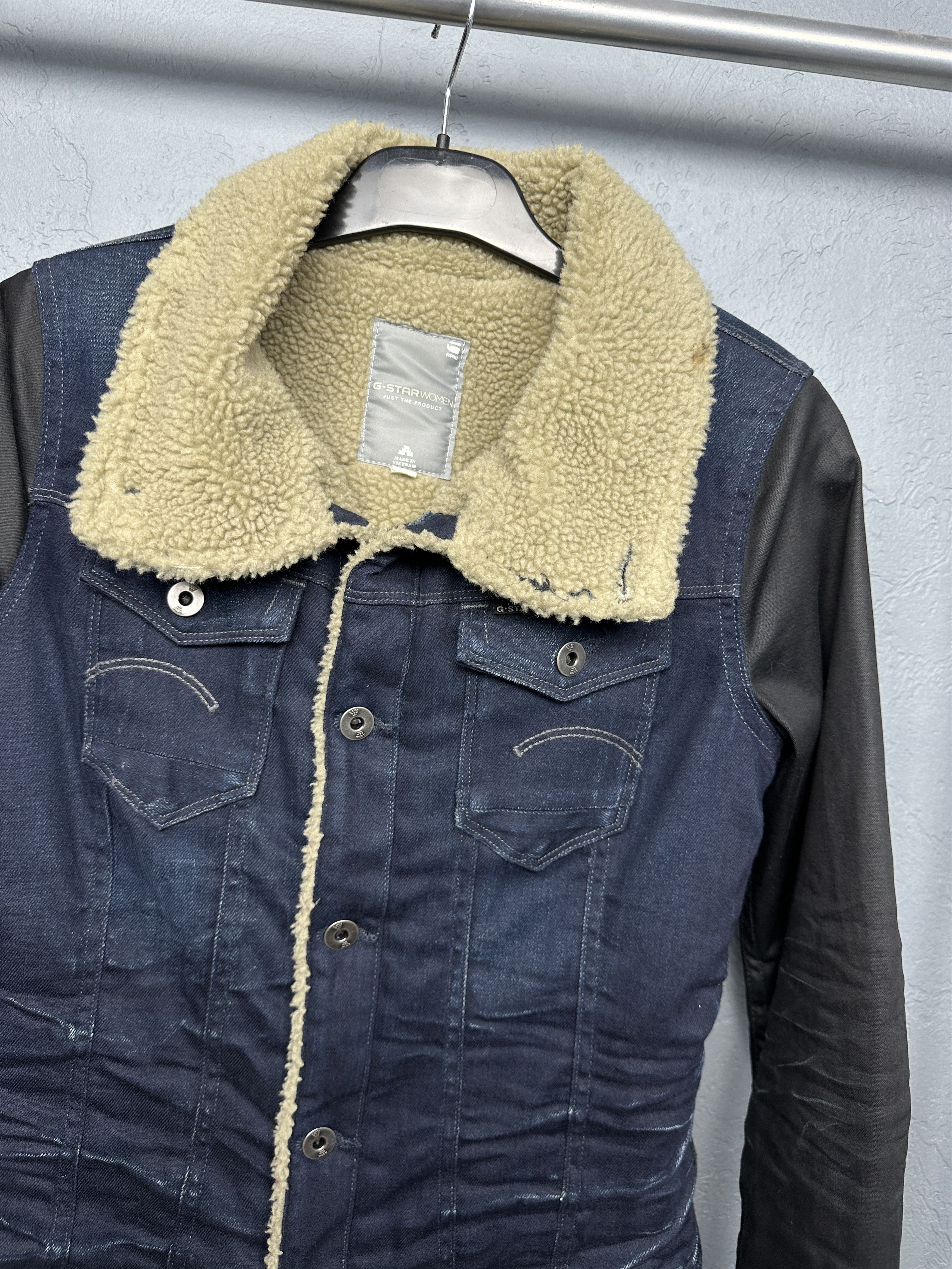 G-Star G Star Raw Womens Arc Teddy Denim Sherpa Jacket Size S / US 4 / IT 40 - 2 Thumbnail