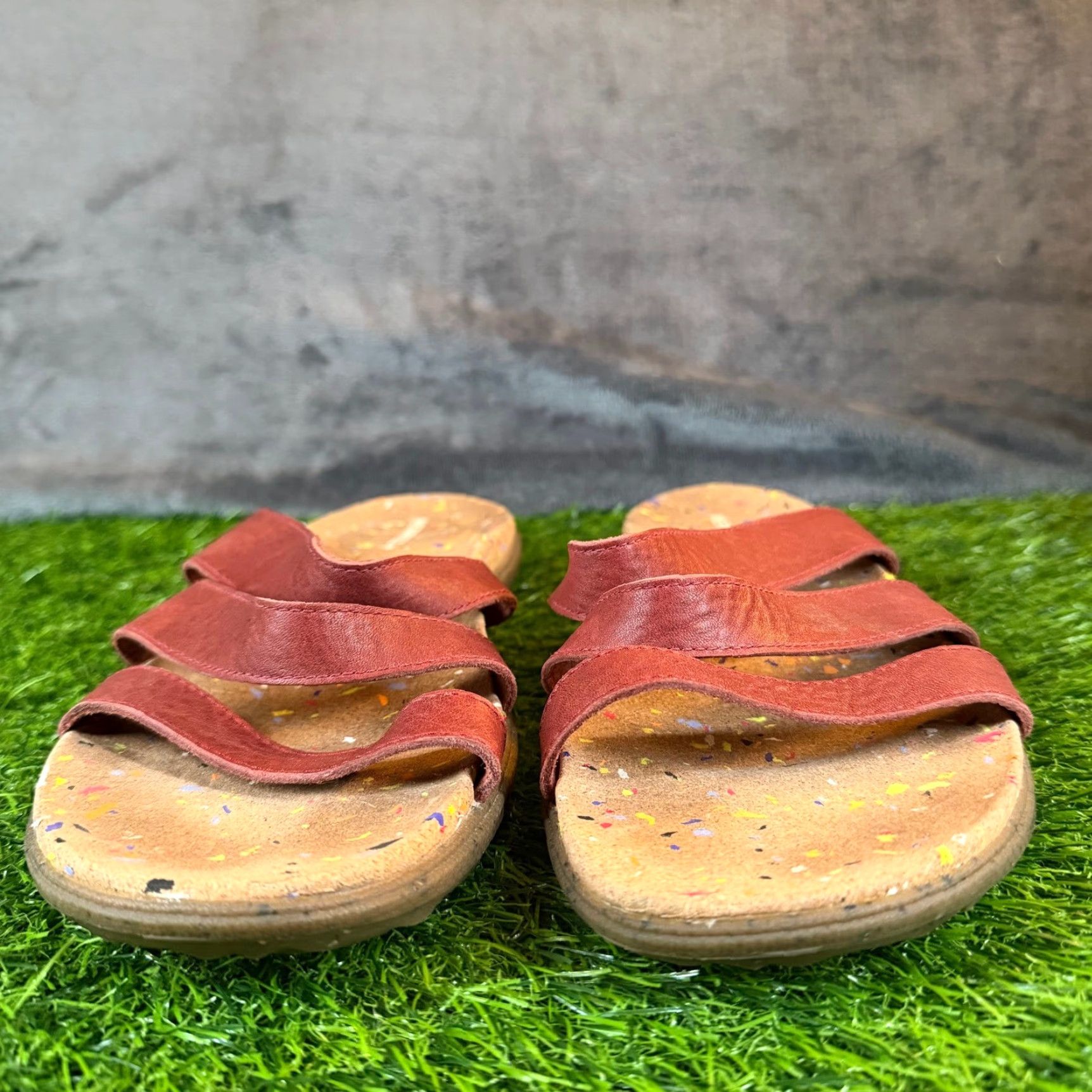 Merrell Merrell Juno Strap Slide Sandals Womens 10 Merlot Red Leather Cork Rubber Casual Travel Size US 10 / IT 40 - 3 Thumbnail