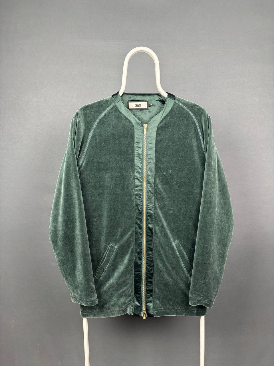 Kith Full Zip Velour Sweatshirt Green