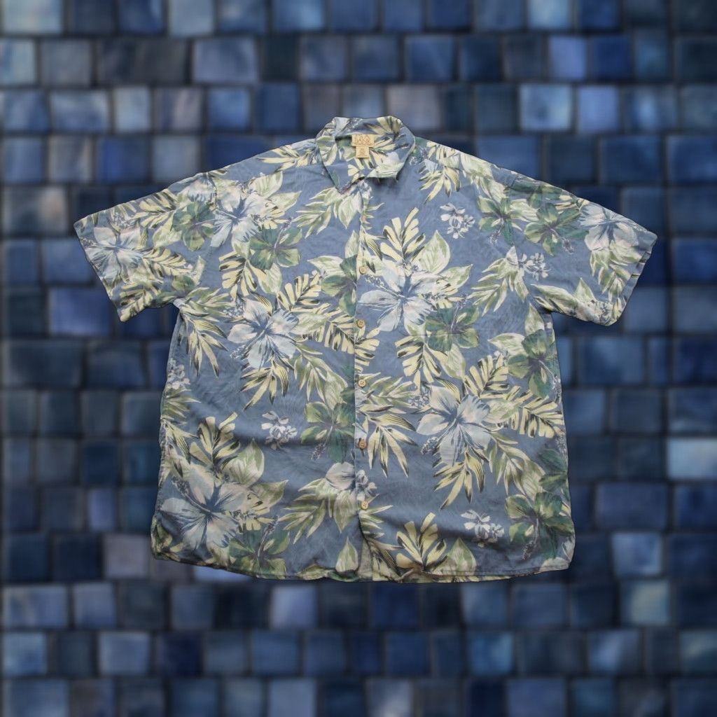 Jos. A. Bank Jos A Bank Mens Hawaiian Short Sleeve Button Up Shirt 2XL Silk Floral Multicolor Pocket Size US XXL / EU 58 / 5 - 1 Thumbnail