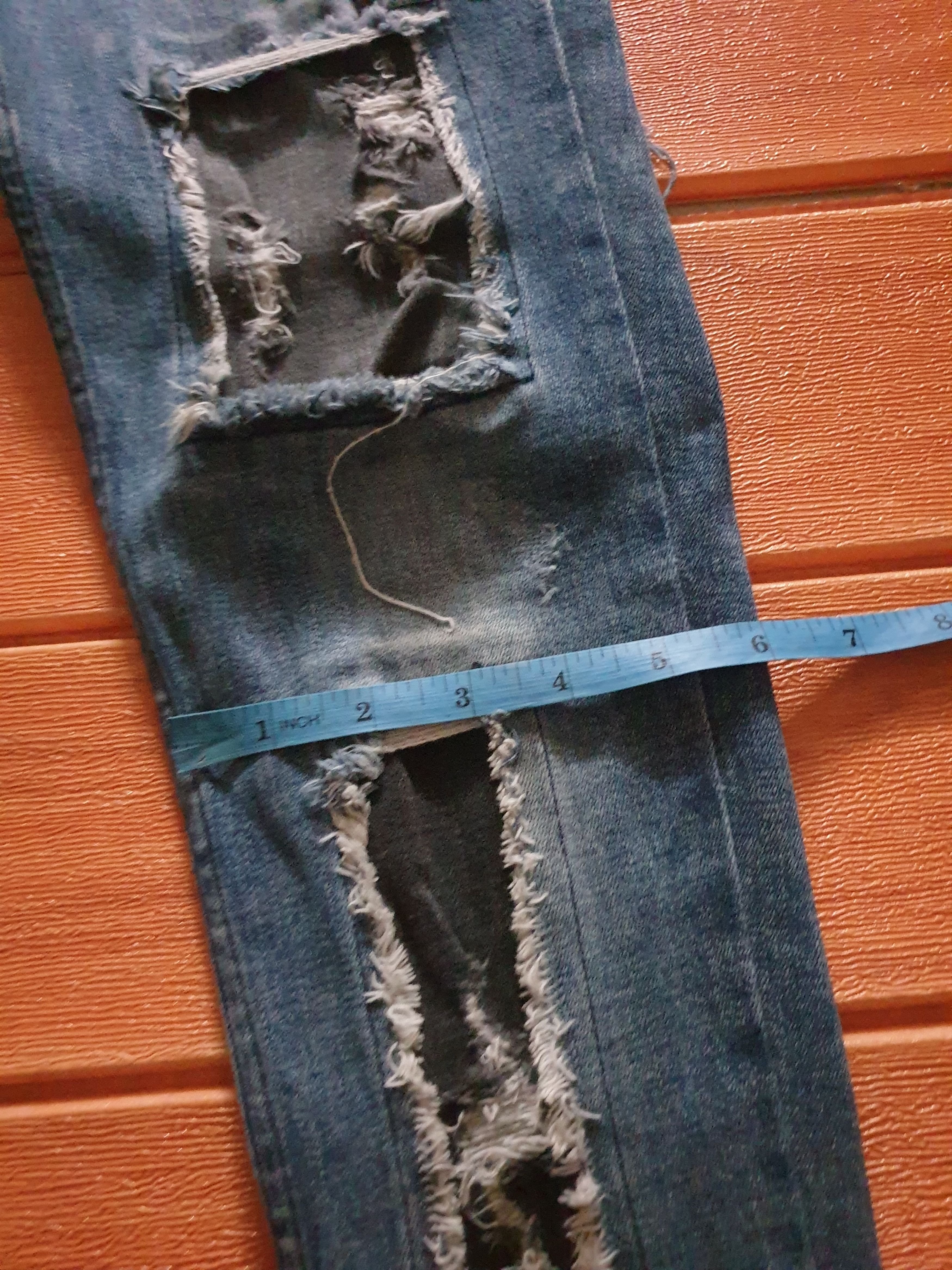 Japanese Brand Dance schon distressed patchwork denim pant Size US 30 / EU 46 - 7 Thumbnail