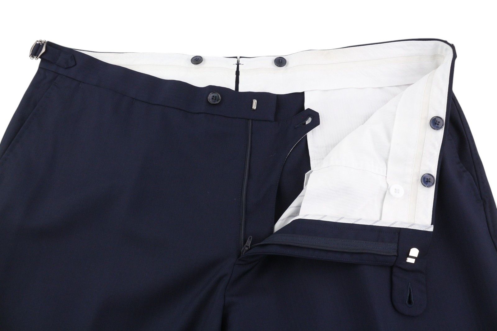 Suitsupply BRESCIA UK48S Dark Blue Wool Slim Zip Trousers 84342 Size 48S - 4 Thumbnail