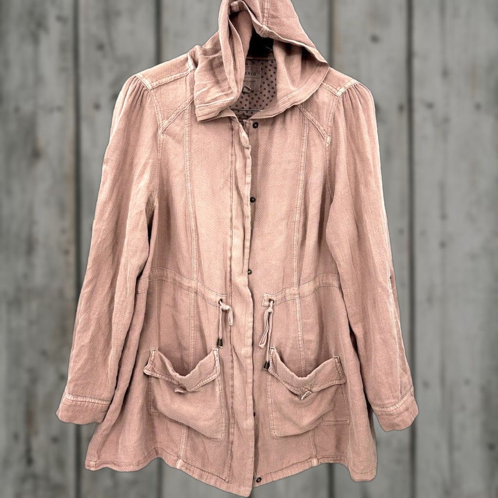 Torrid Torrid Twill Anorak Jacket Womens 14W Pink Full Zip Hooded Lightweight Casual Plus Size 14W Womens Jacket Size XL / US 12-14 / IT 48-50 - 1 Thumbnail