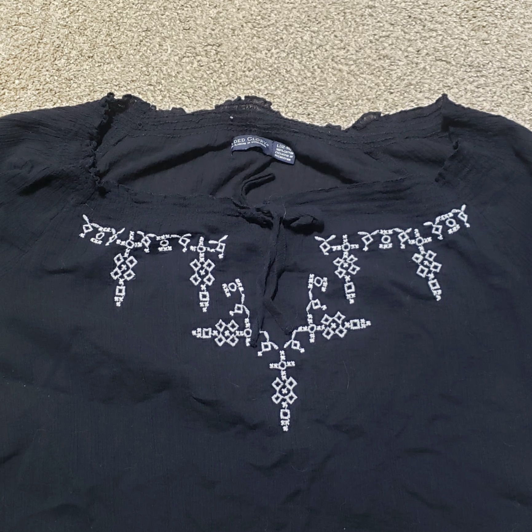 Faded Glory Faded Glory Shirt Black Lightweight Short Sleeve Large L Men’s Size Size L / US 10 / IT 46 - 2 Thumbnail