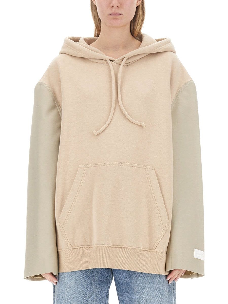 MM6 MM6 SWEATSHIRT WITH LOGO - BEIGE Size S / US 4 / IT 40 - 1 Thumbnail
