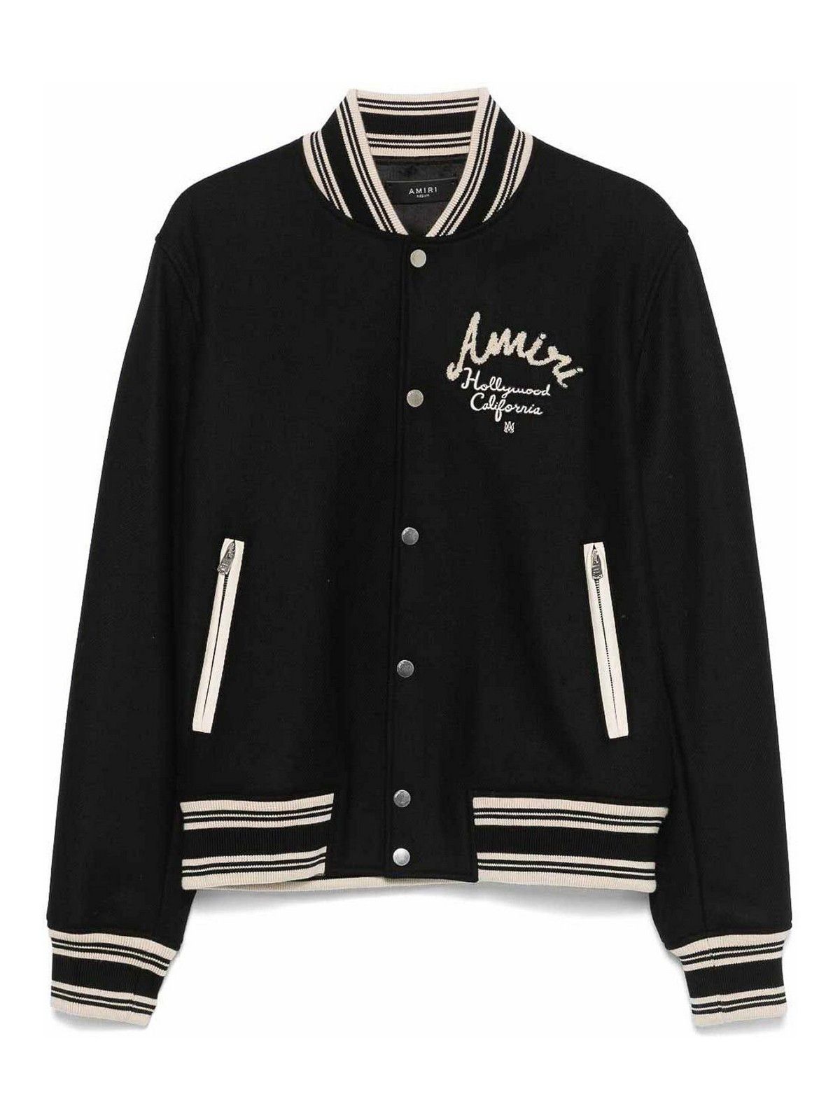 Amiri o1orln1125 Hollywood Bomber Jacket in Black/White Size US XL / EU 56 / 4 - 1 Thumbnail