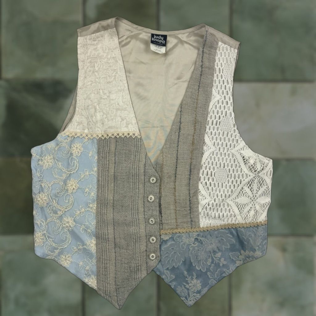 Vintage VINTAGE Judy Knapp Linen Blend Floral Vest Women Large Casual 1980s USA Size L / US 10 / IT 46 - 1 Thumbnail