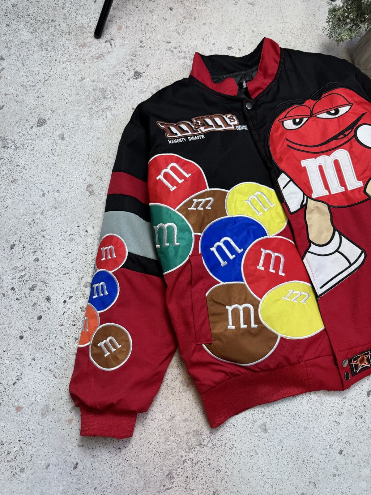 NASCAR M&M’s Bomber Light Jacket Red MMS Racing Red Unisex M F1 Size US M / EU 48-50 / 2 - 2 Thumbnail