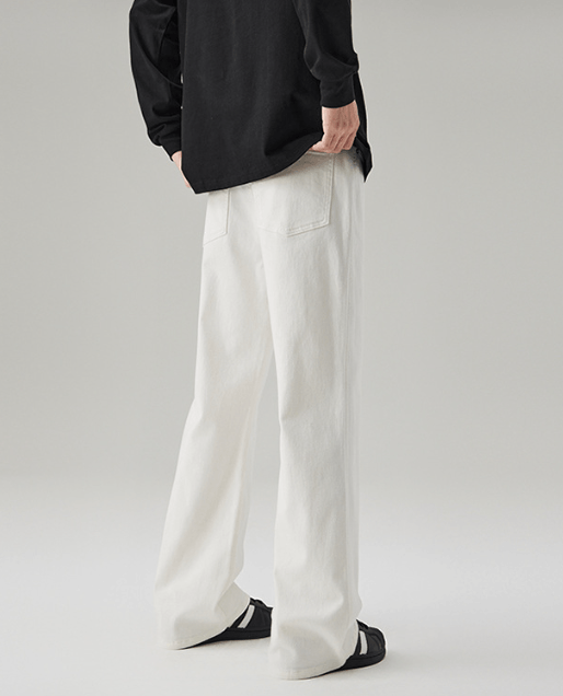 Japanese Brand × Jean White men's loose elastic flared jeans Size US 32 / EU 48 - 5 Thumbnail