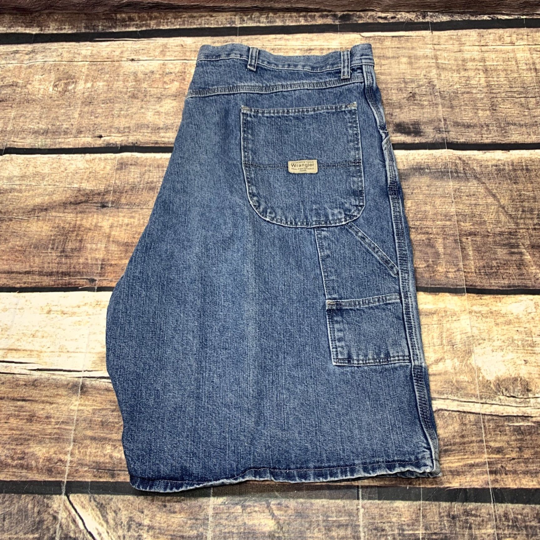 Wrangler Wrangler Carpenter Shorts Blue Jean Mens 42 Denim Work Cargo Authentic Denim Carpenters Regular Rise 5-Pocket Zip Belt Loops Size US 38 / EU 54 - 5 Thumbnail