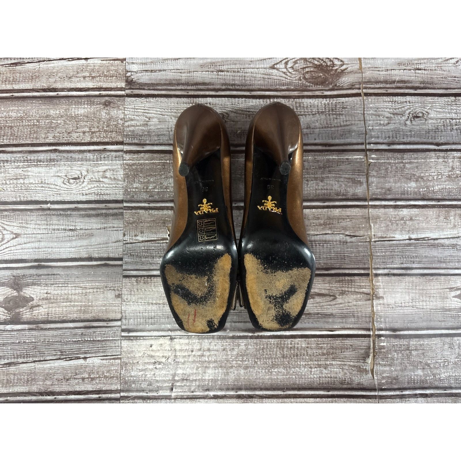 Prada Prada Leather Patent Buckle Square Heel Shiny Ombre Core sz Size US 6 / IT 36 - 7 Thumbnail