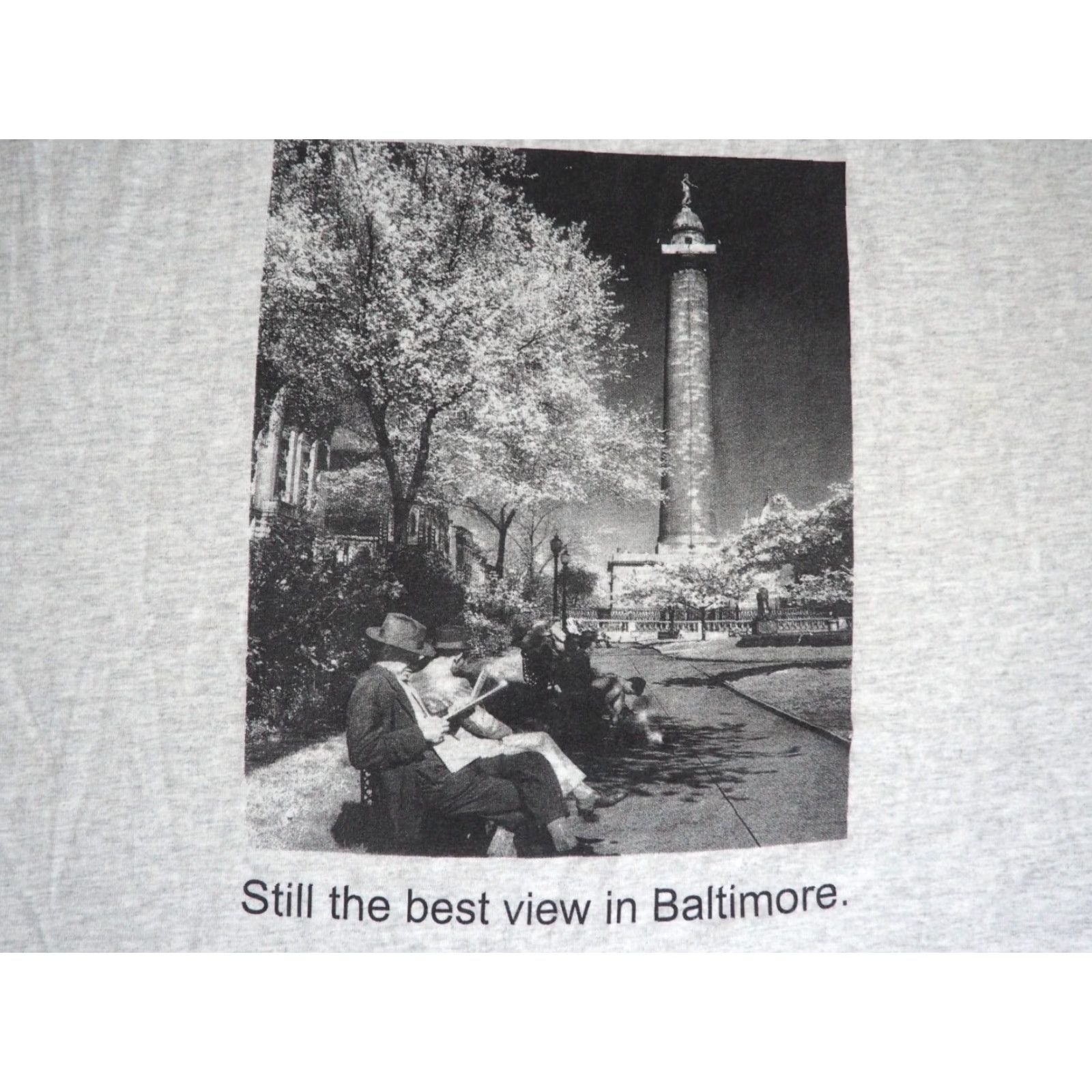 Gildan VTG Gildan T-Shirt 2XL Gray Graphic Tee Men 2000s 90s Photo Art Baltimore Washington Monument Shirt Size US XXL / EU 58 / 5 - 5 Thumbnail