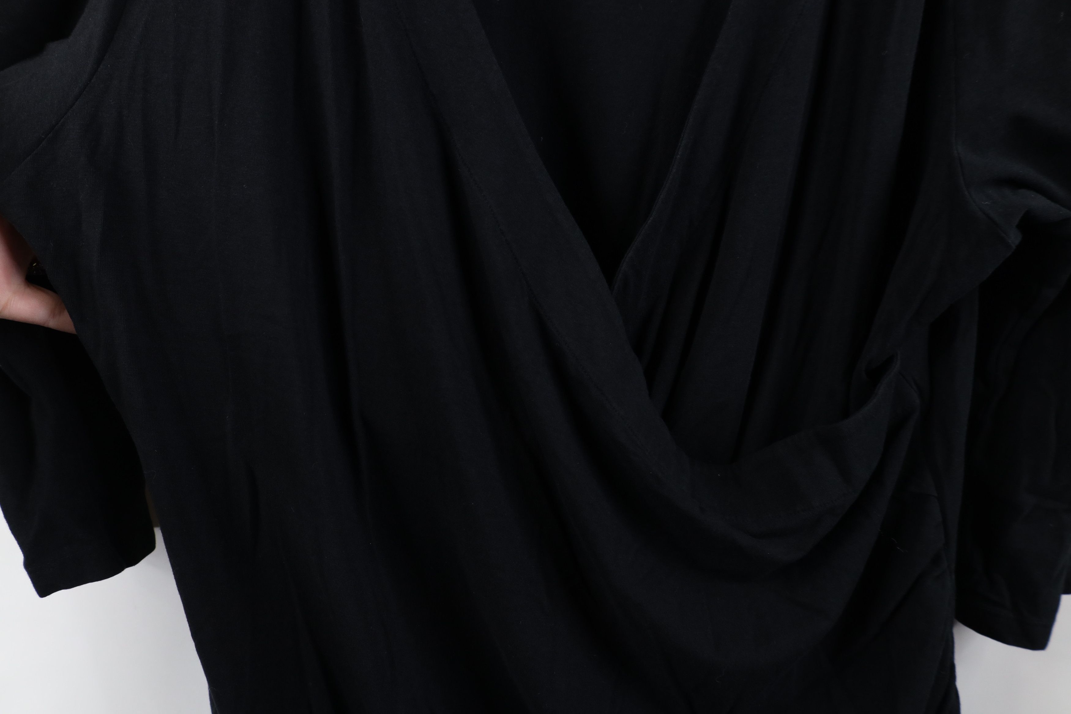 Soft Surroundings Soft Surroundings Cross Wrap Ruffled Shirt Top Black Size 3XL / US 20-22 - 4 Thumbnail