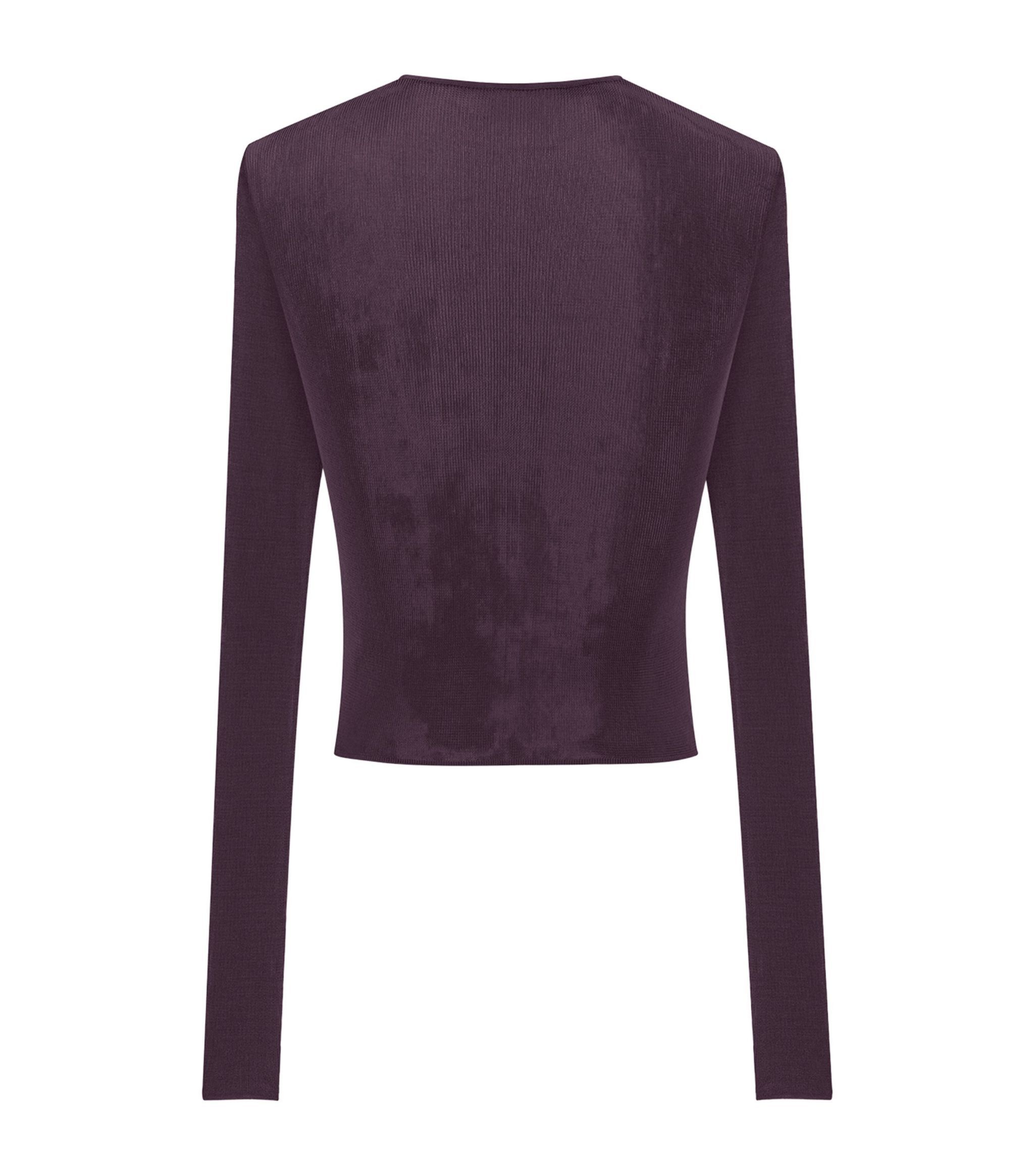 Saint Laurent Paris o1s1wg111124 Fitted Crop Top in Purple Size M / US 6-8 / IT 42-44 - 2 Thumbnail