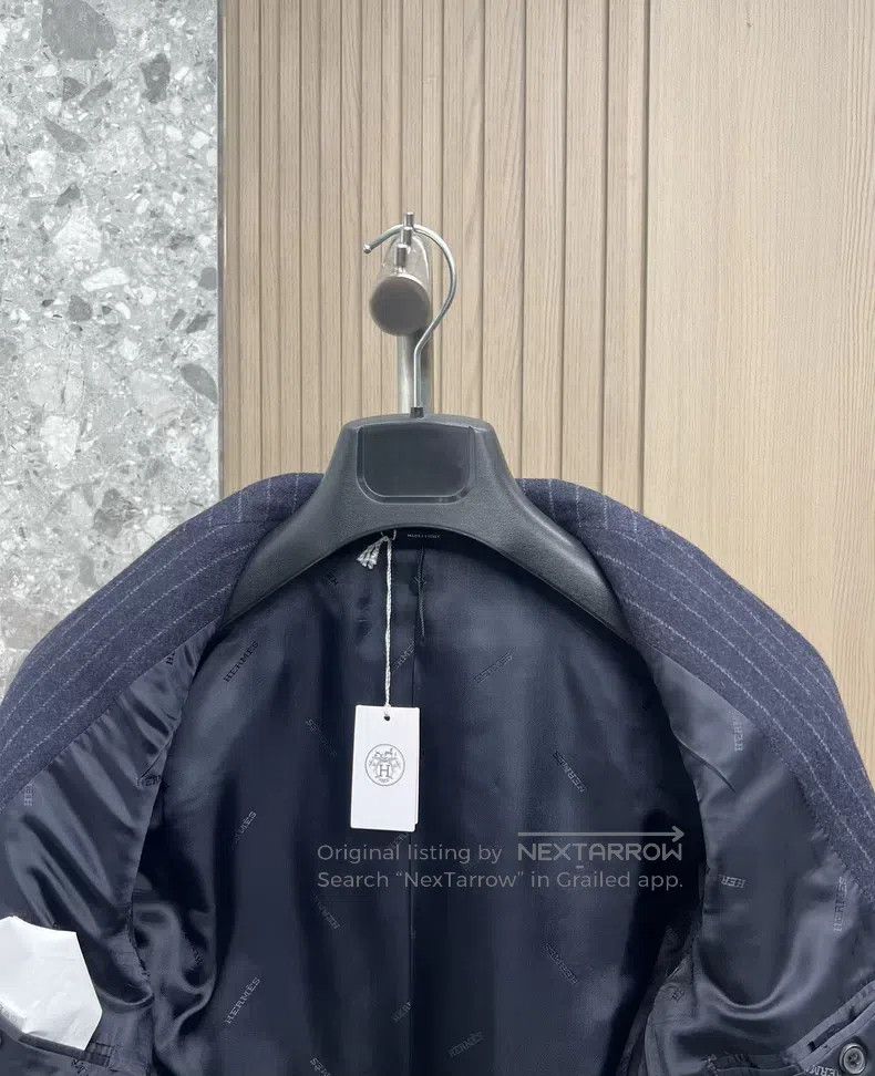 Hermes Hermes Italian striped wool coat, 100% premium wool Size US S / EU 44-46 / 1 - 5 Thumbnail