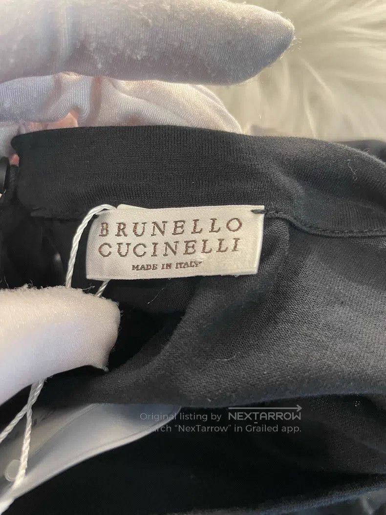Brunello Cucinelli Brunello Cucinelli Black cotton beaded short-sleeve T-shir Size S / US 4 / IT 40 - 3 Thumbnail