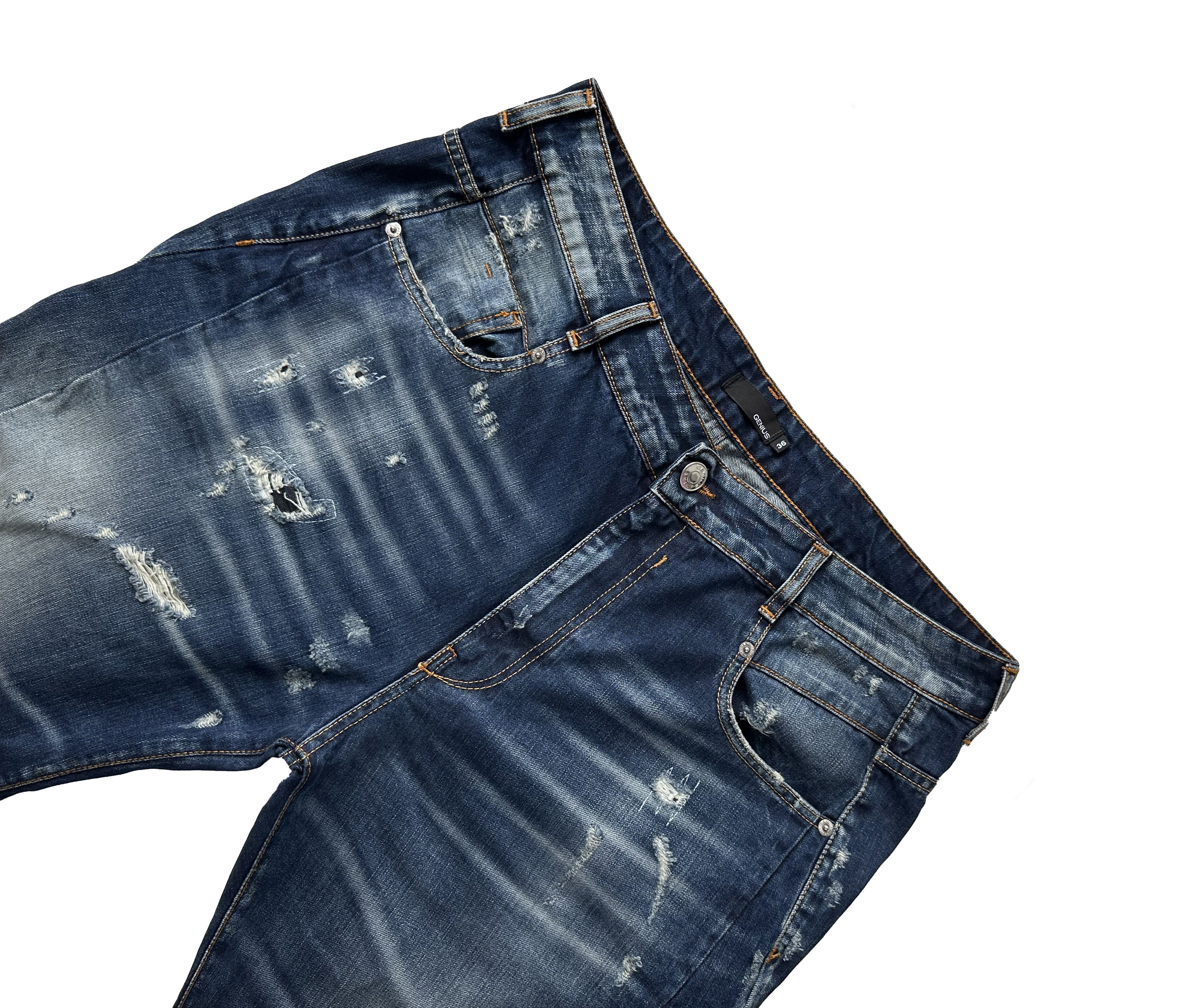Designer Genius crashed denim denim jeans Size US 36 / EU 52 - 1 Thumbnail
