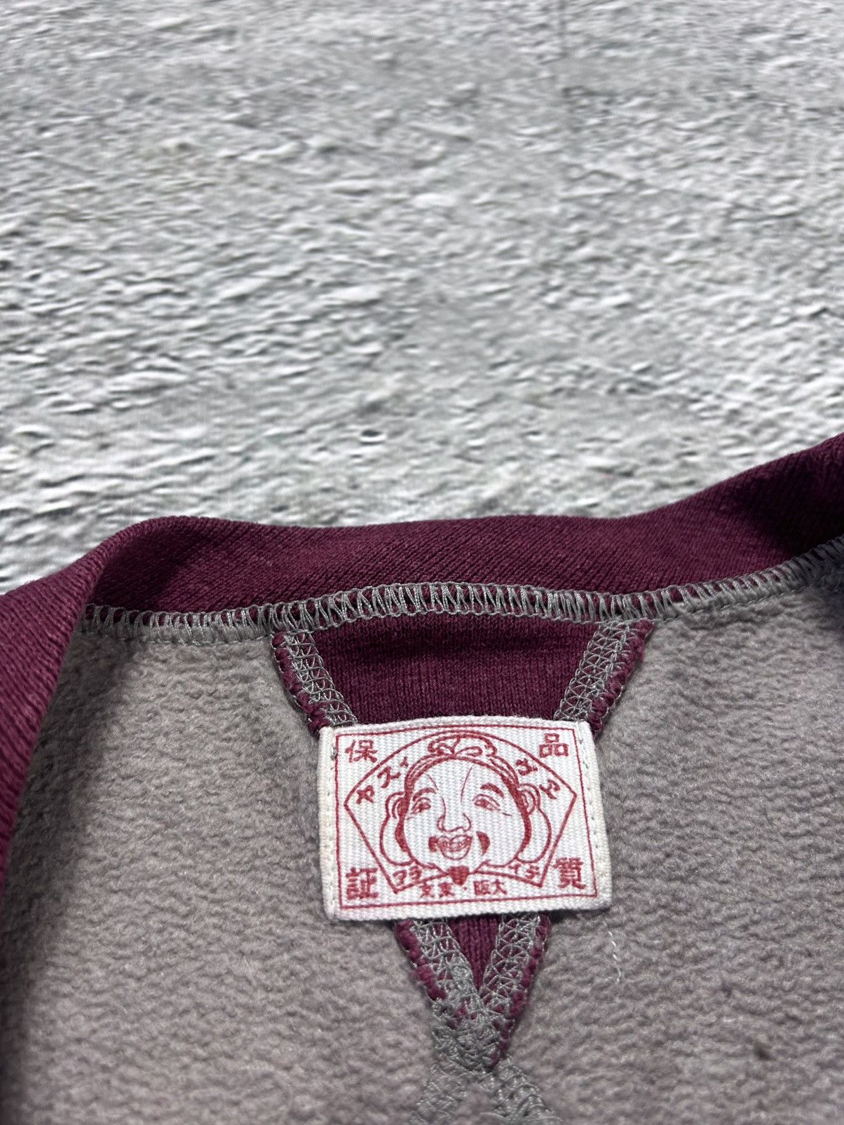 Evisu sweatshirt big logo spell out grey burgundy