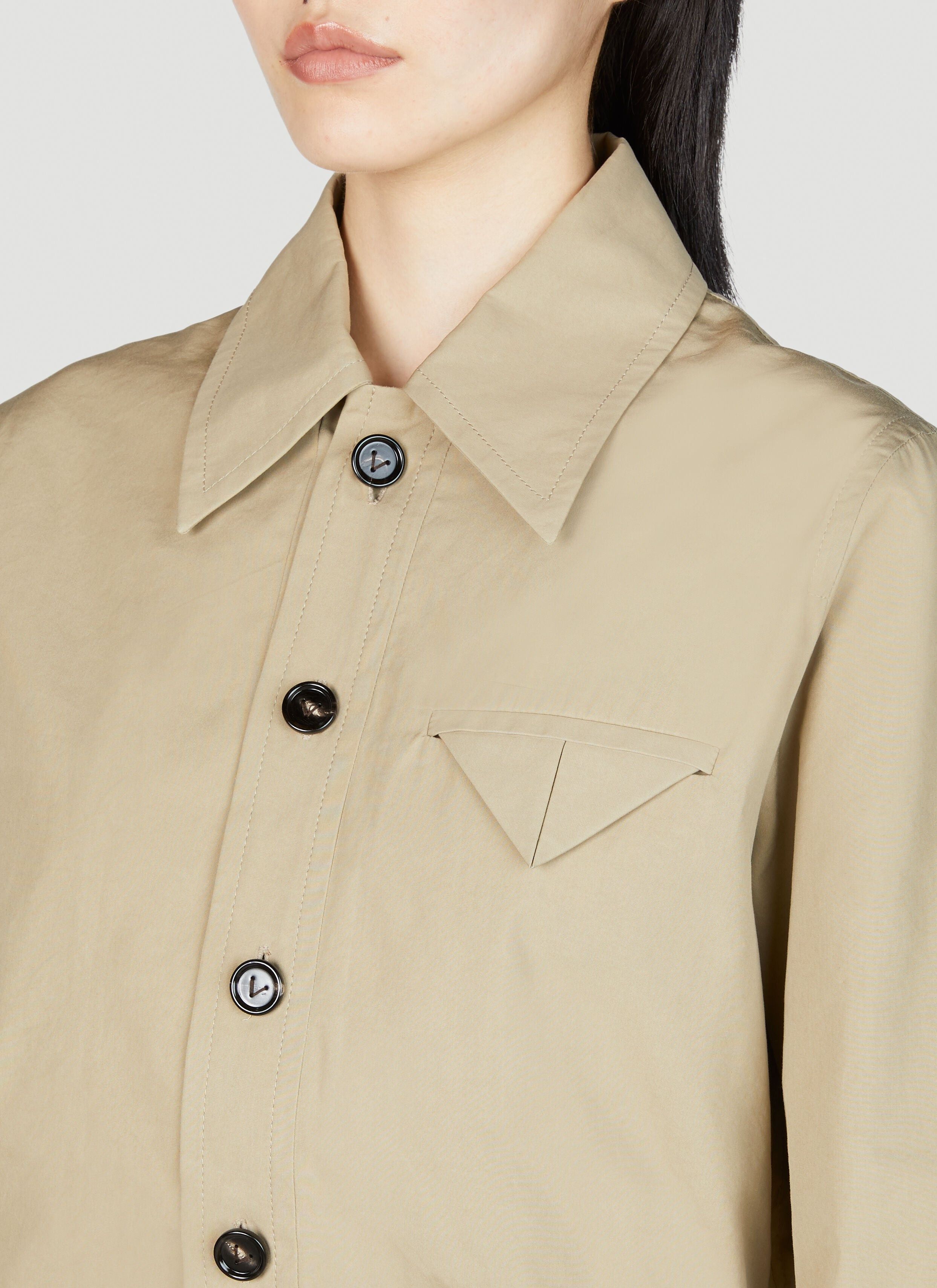 Bottega Veneta o1n1vont1225 Compact Cotton Jacket in Beige Size XS / US 0-2 / IT 36-38 - 5 Thumbnail