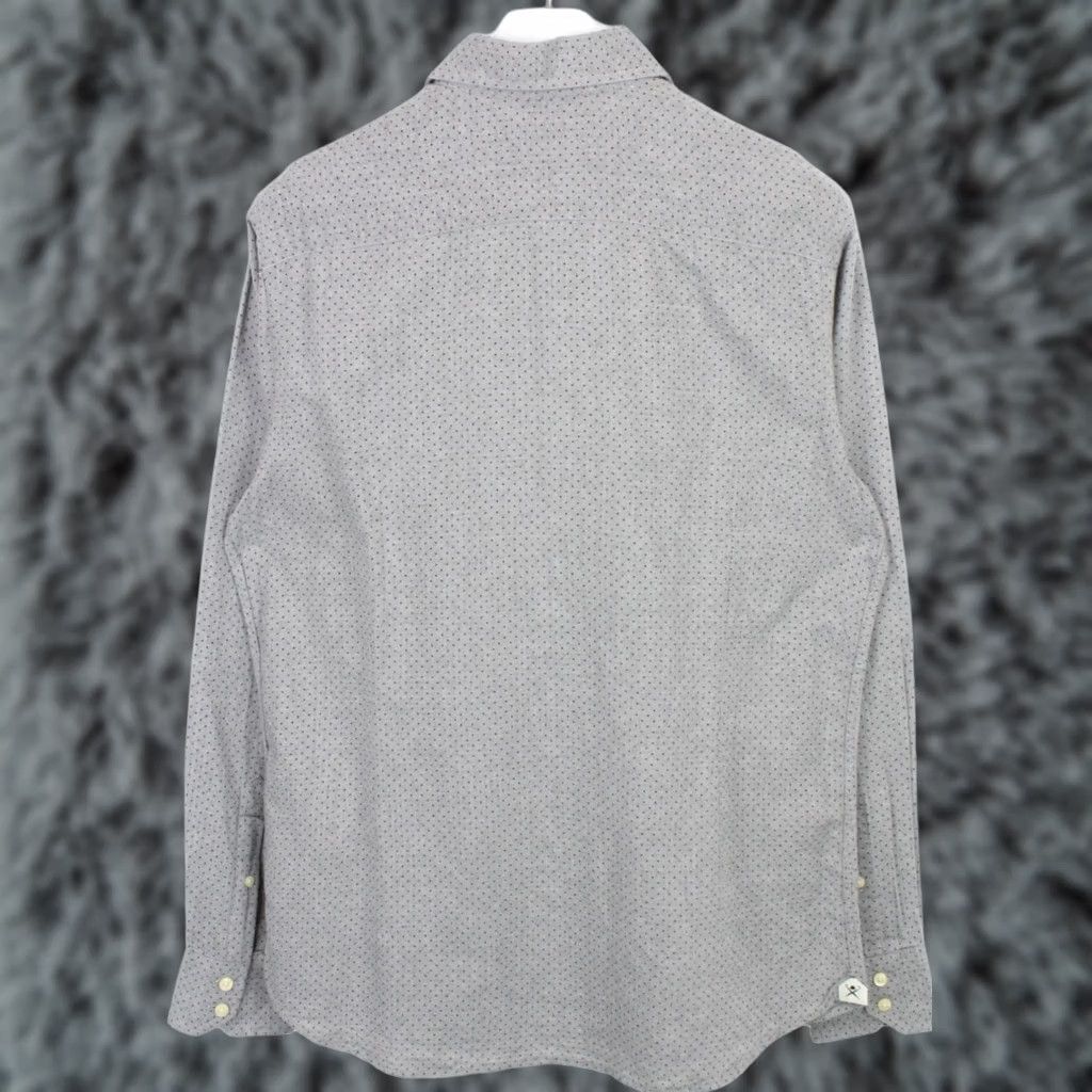 Hackett HACKETT Polka Dot Slim Fit Shirt Mens LARGE Flannel Cutaway Grey Cutaway Neck Long Sleeve Button-Up Shirt Mens Size US L / EU 52-54 / 3 - 1 Thumbnail