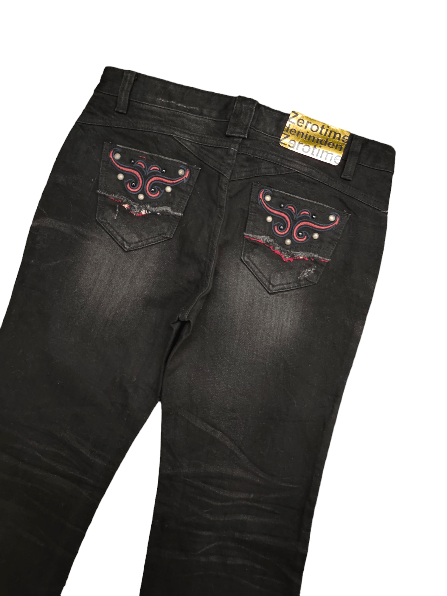 If Six Was Nine Flare Jeans Zero Time Clawmark Denim Bootcut Low Rise Y2k Size US 29 - 2 Thumbnail