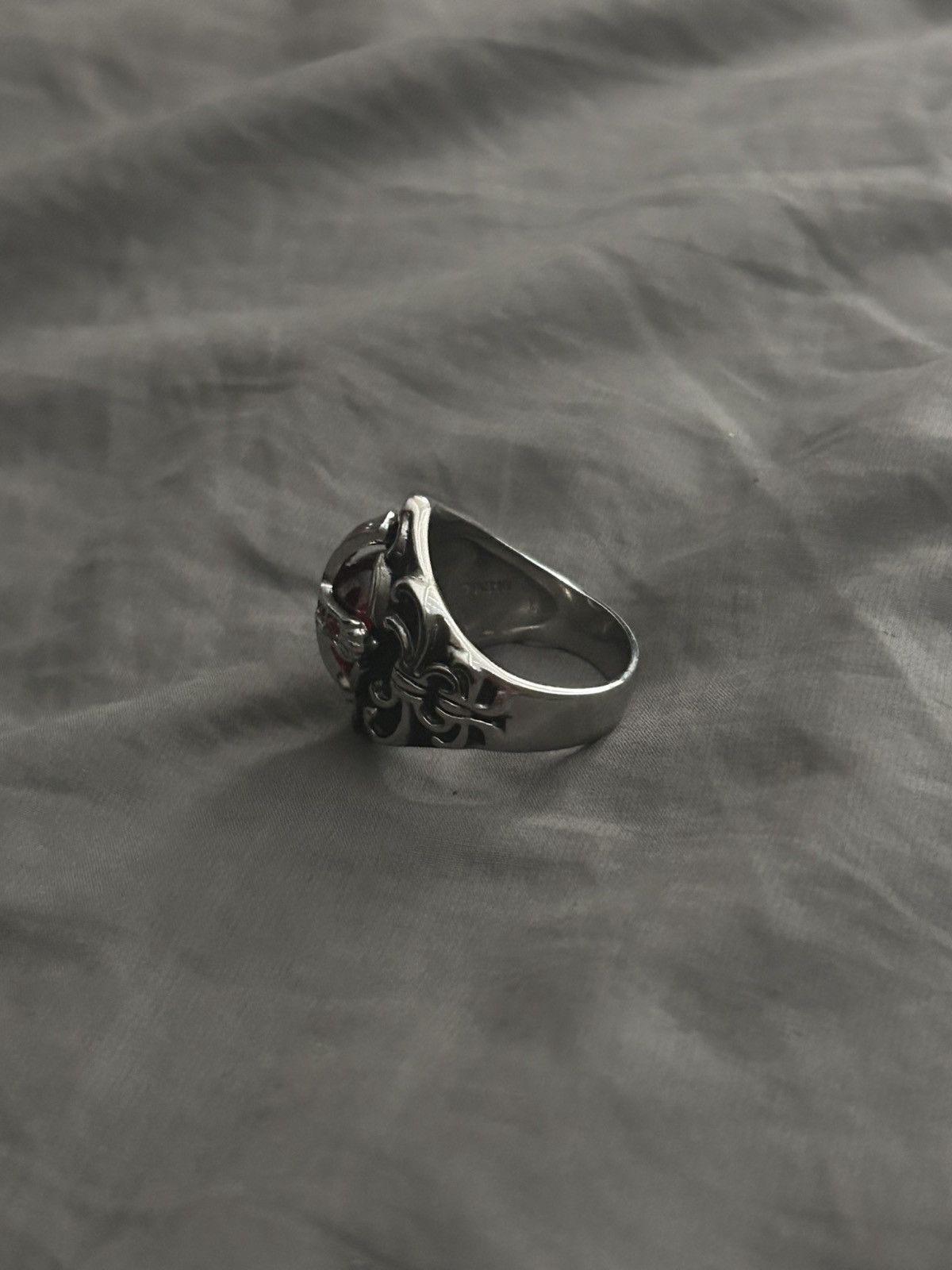 Other Silver and Red Gothic Ring Size ONE SIZE - 3 Thumbnail