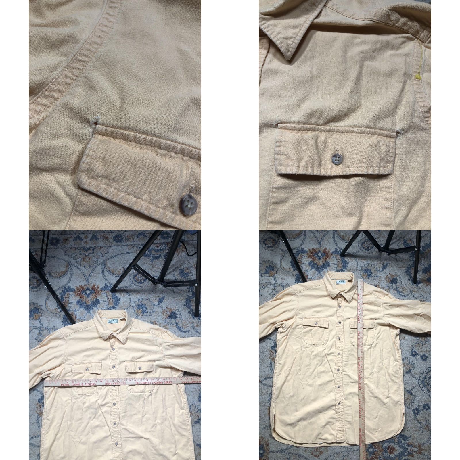Vintage VINTAGE L.L.Bean Chamois Cloth Shirt Mens Tall XL Yellow Heavyweight 90s Button-Up Long Sleeve Size US XL / EU 56 / 4 - 8 Thumbnail