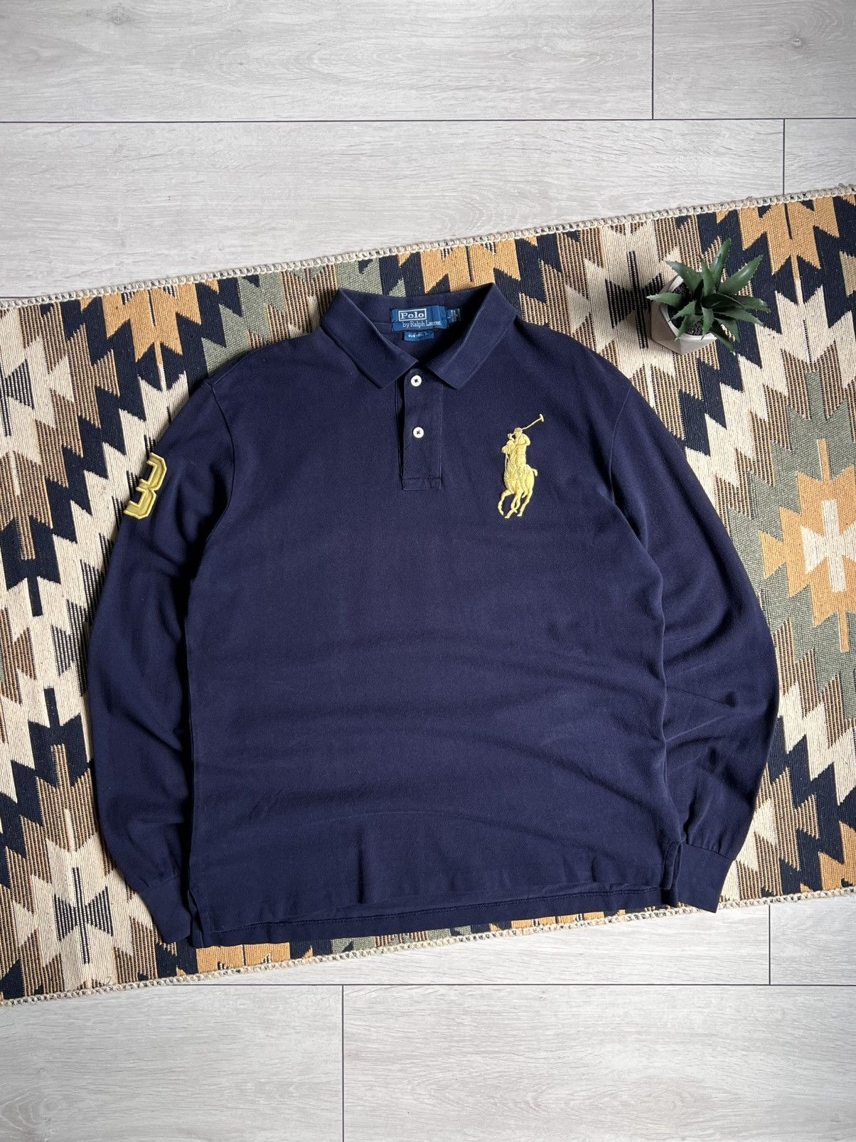Polo Ralph Lauren × Vintage Vintage 90’s Polo Ralph Lauren Rugby Shirt Long sleeve Size US L / EU 52-54 / 3 - 1 Thumbnail