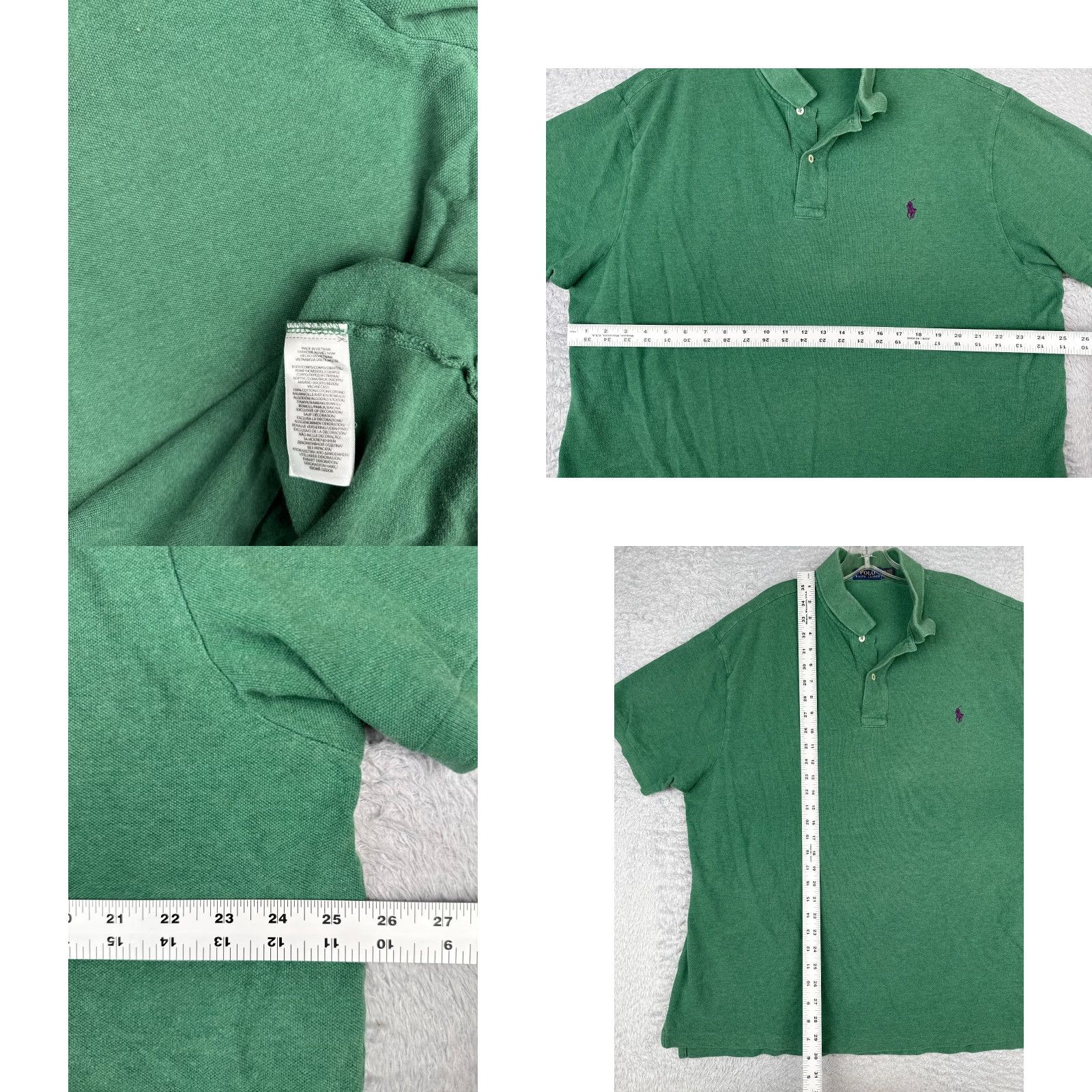 Ralph Lauren VINTAGE Ralph Lauren Polo Shirt 2XB Green 100% Cotton Short Sleeve Big & Tall Men Polo Shirt Size US XXL / EU 58 / 5 - 8 Thumbnail