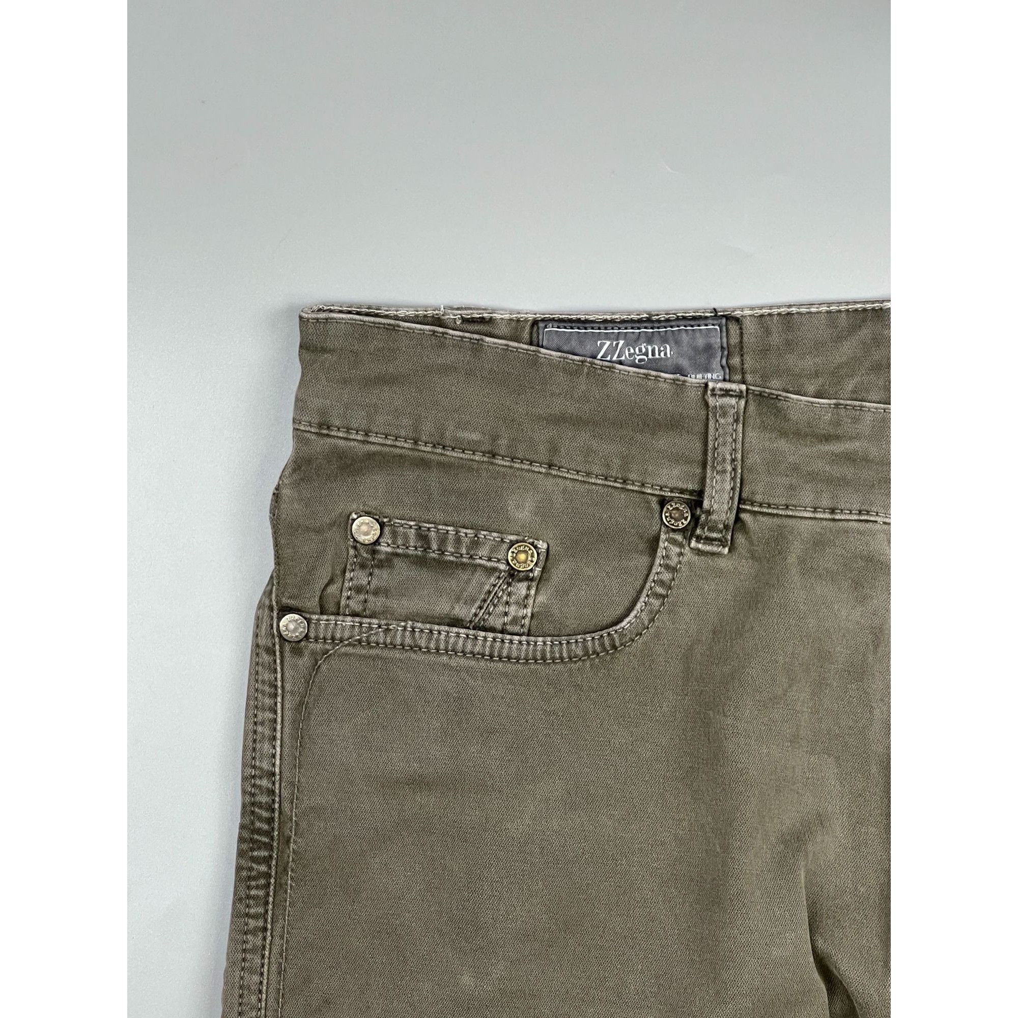 Z Zegna ZZegna Green Cotton Pants (Y0952) Size US 36 / EU 52 - 3 Thumbnail