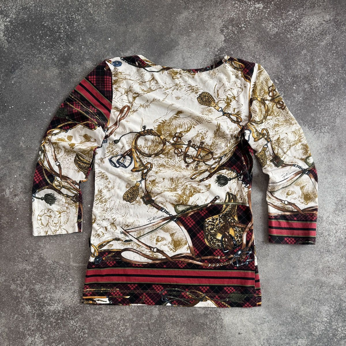 Roberto Cavalli Just Cavalli by Roberto Cavalli Vintage Y2K 3/4 Sleeve Top Size M / US 6-8 / IT 42-44 - 11 Thumbnail
