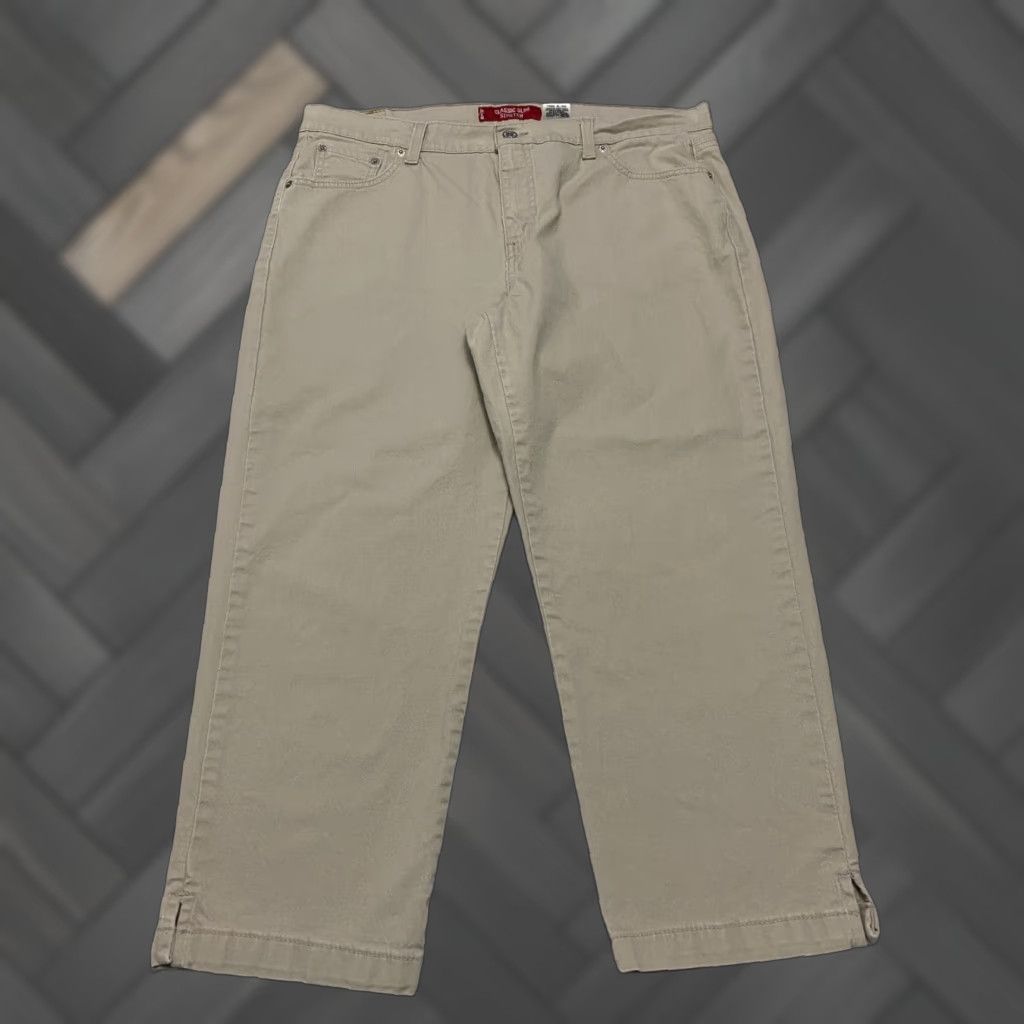 Levi's VINTAGE Levi's Capris Women 18 Beige Denim Stretch Slim 5-Pocket Design Levi's Jeans Womens Size ONE SIZE - 1 Thumbnail