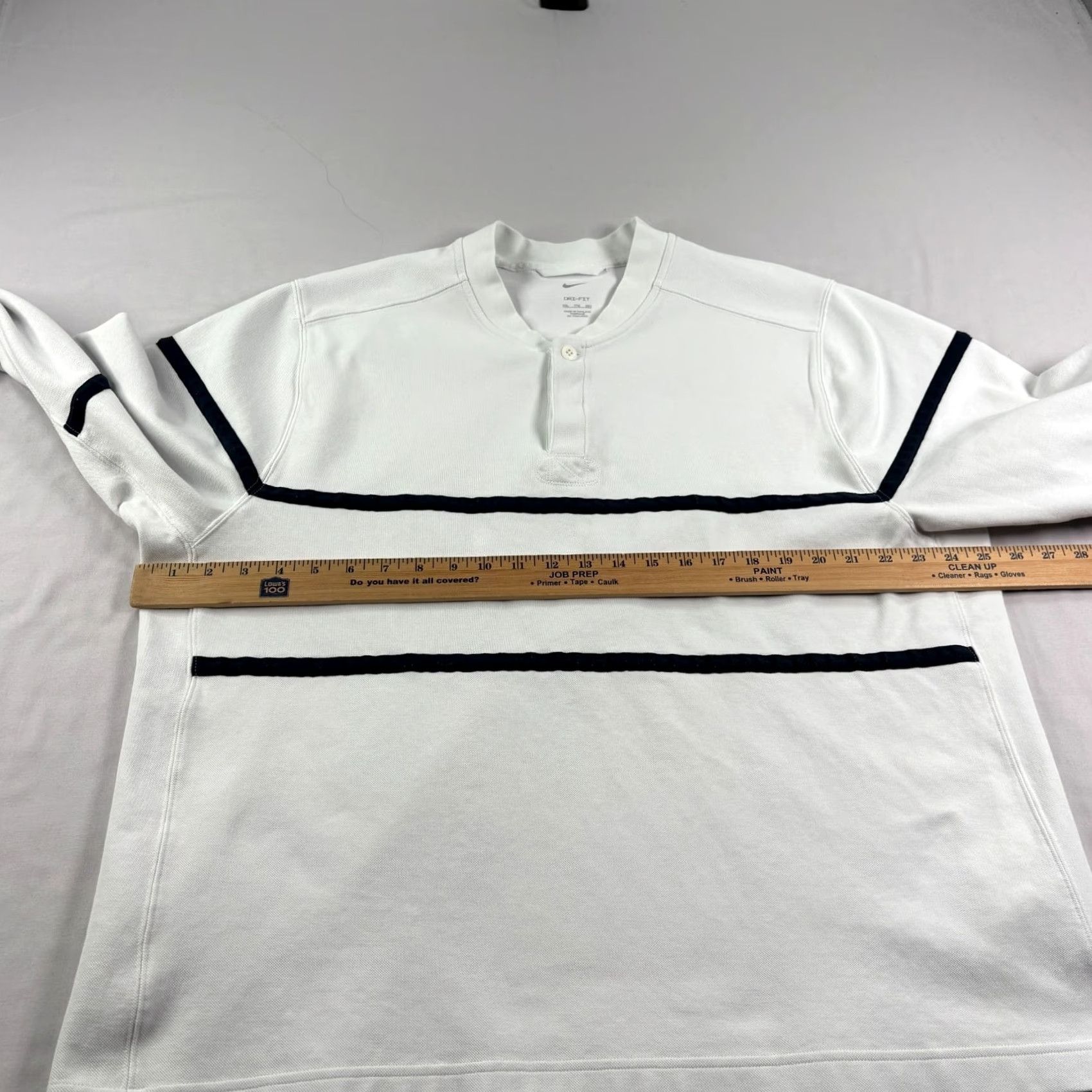Nike Nike Golf Sweatshirt Mens 2XL White Striped Blade Collar Pullover Dri Fit Size US XXL / EU 58 / 5 - 4 Thumbnail