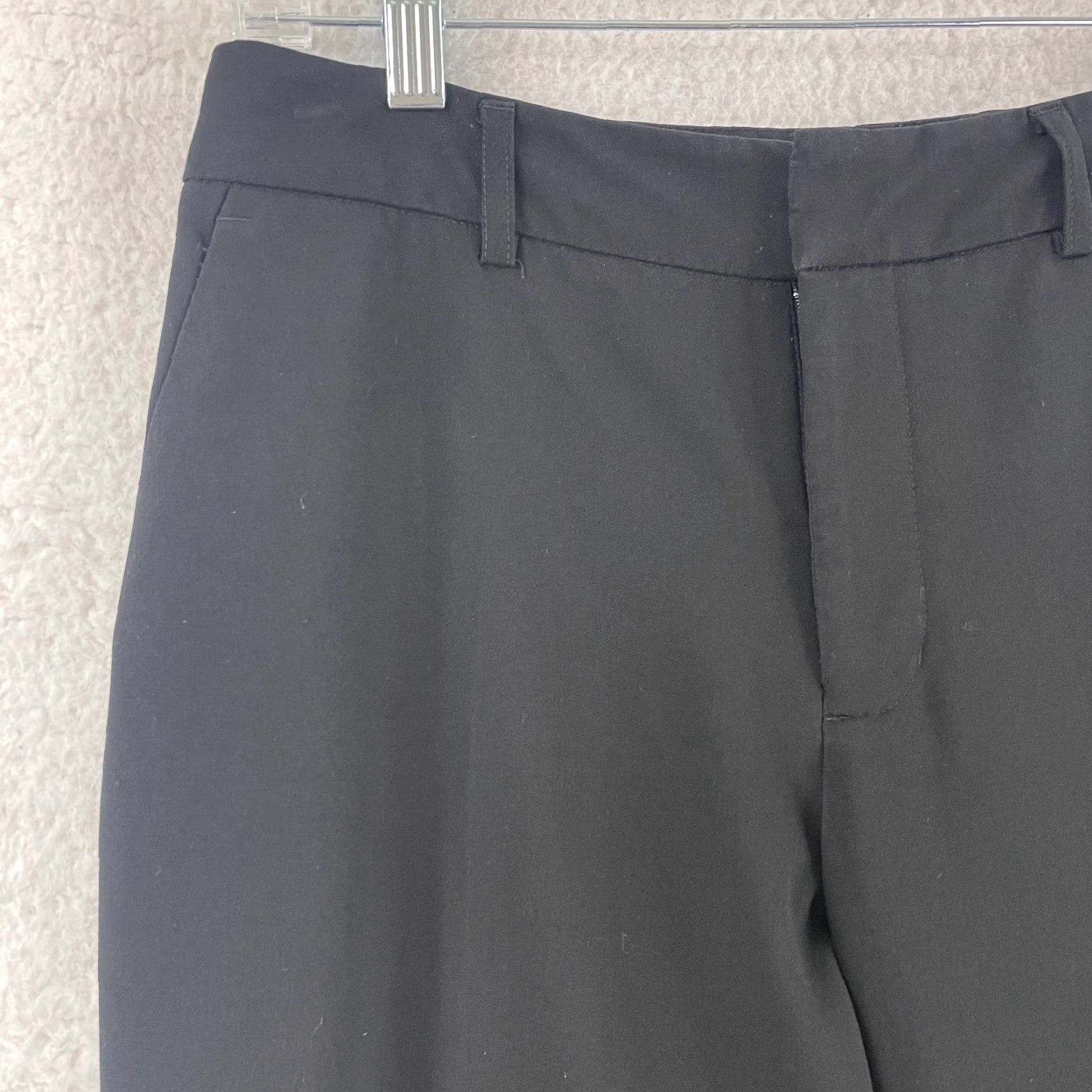 NYDJ NYDJ Black Straight Leg Dress Pants Womens Size 4 Flat Front Mid-Rise Office Pants Black Stretch Breathable Regular 30W 26.5In Seams Size 27" / US 4 / IT 40 - 4 Thumbnail