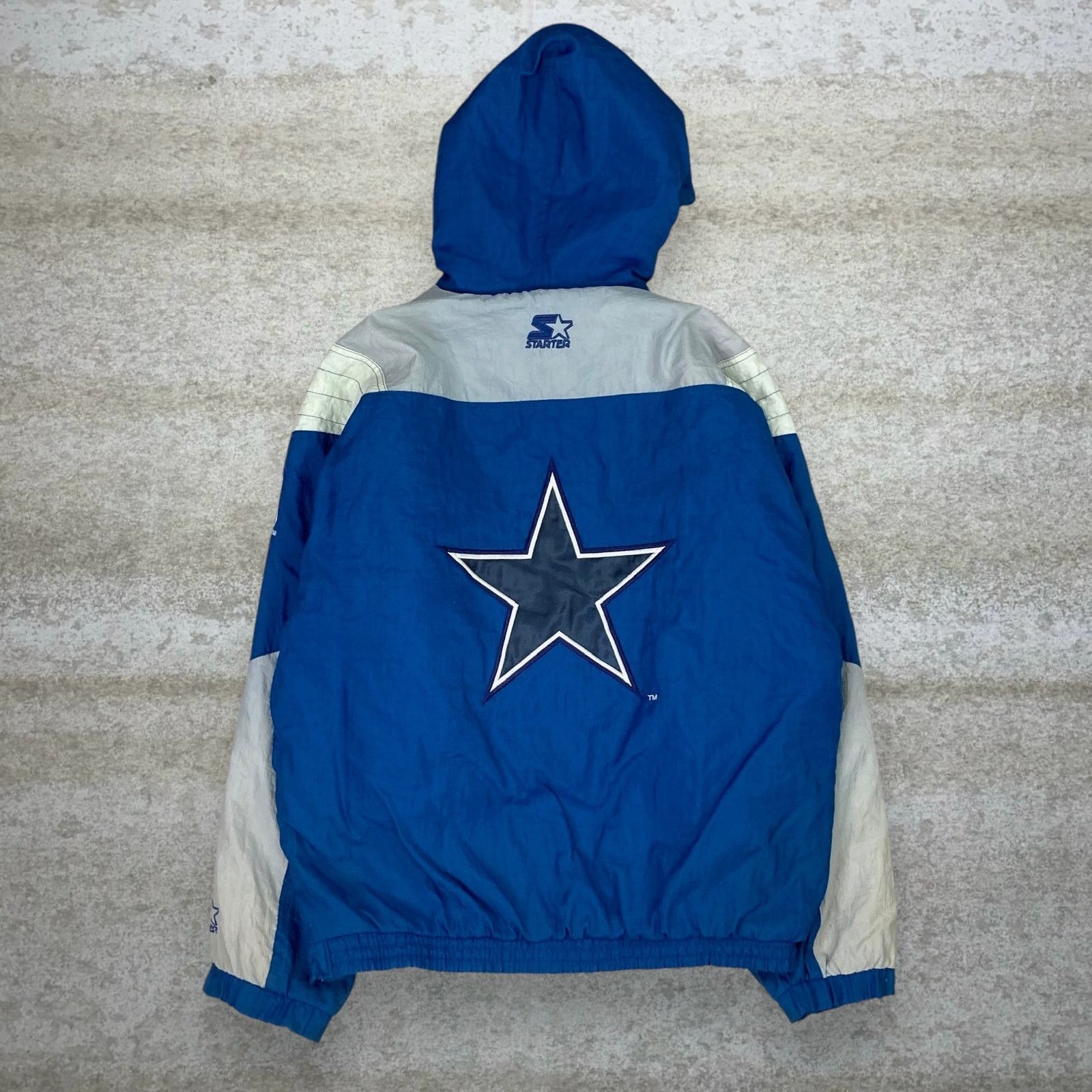 Starter Vintage Y2K Starter Cowboys Puffer Jacket Mens L Blue White Size US L / EU 52-54 / 3 - 3 Thumbnail
