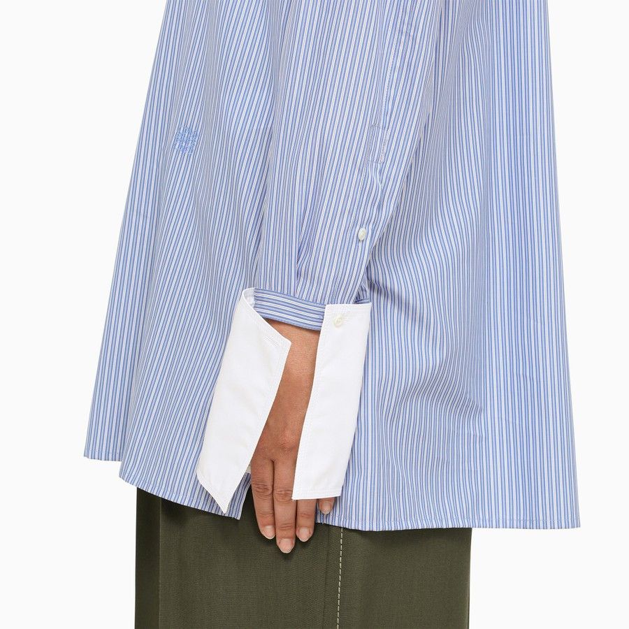 Loewe o1d2blof0824 Striped Deconstructed Shirt in Light Blue Size M / US 6-8 / IT 42-44 - 4 Thumbnail