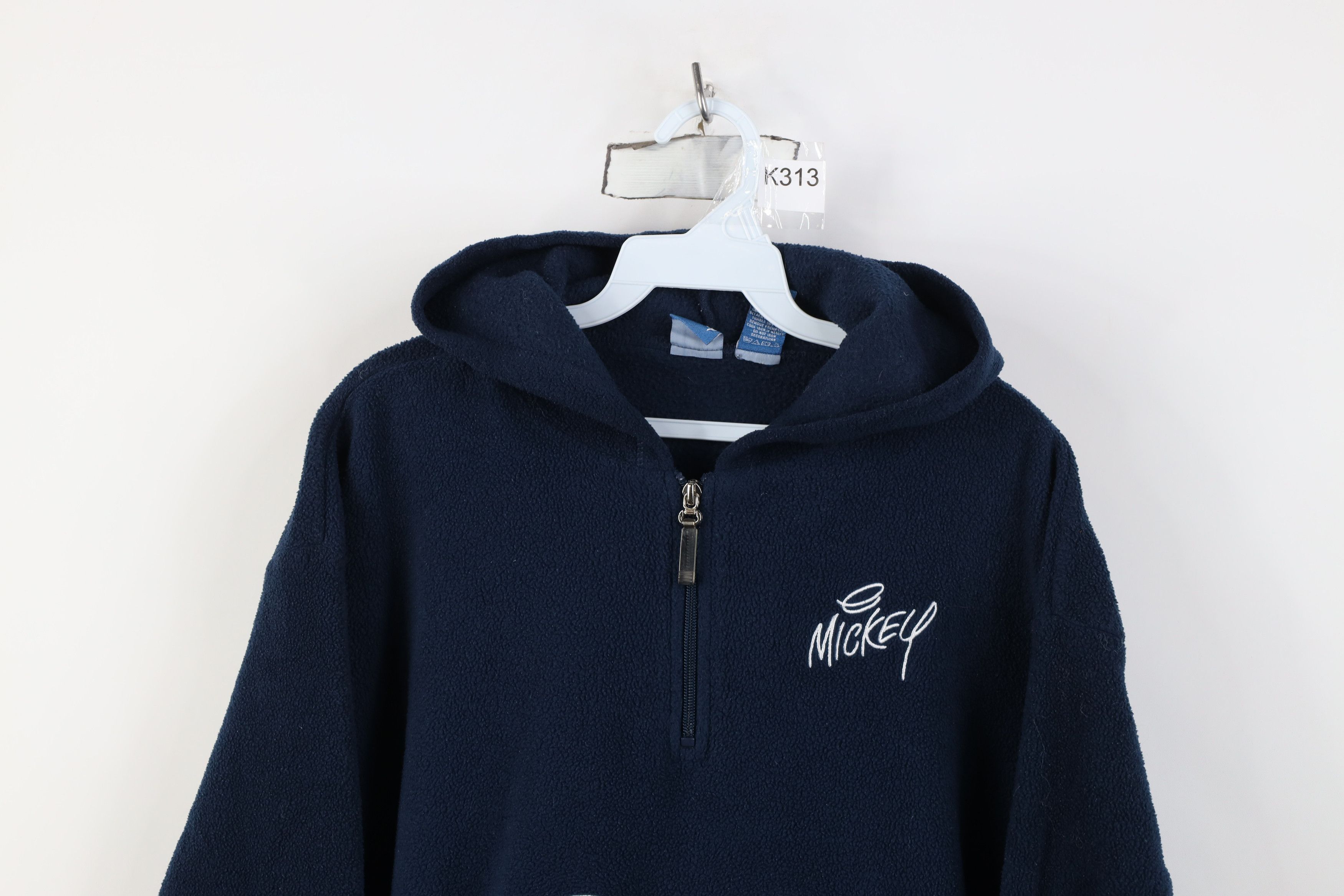 Disney Vintage 90s Y2K Disney Mickey Mouse Fleece Half Zip Hoodie Size XL / US 12-14 / IT 48-50 - 2 Thumbnail