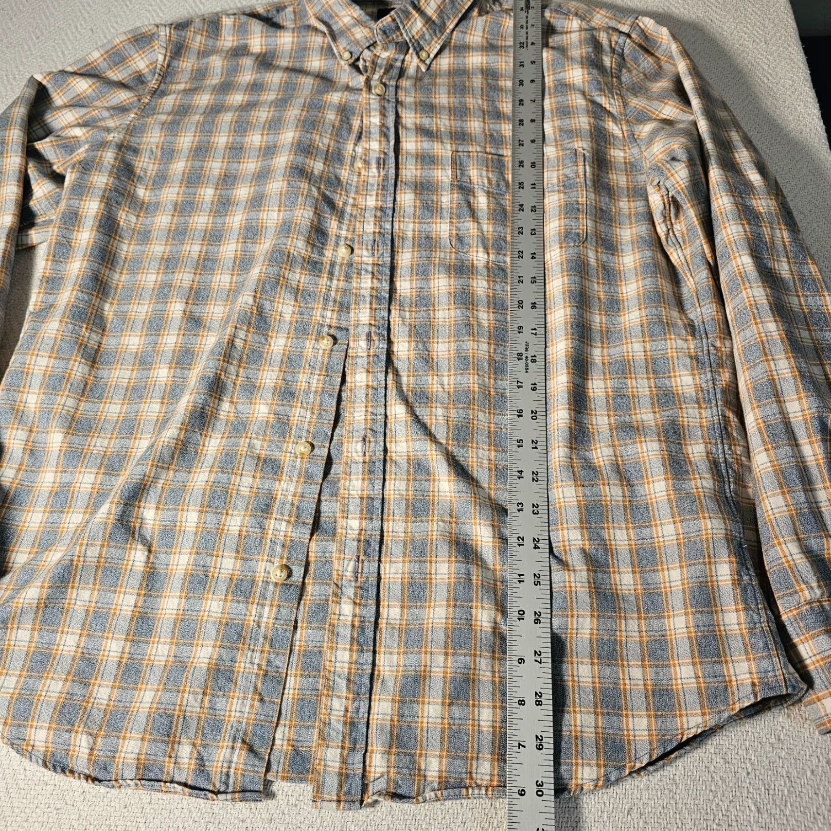 J.Crew VINTAGE J.CREW Men's Cotton Chambray Shirt Long Sleeve Casual Button-Down Plaid Blue Yellow XL Size US XL / EU 56 / 4 - 5 Thumbnail