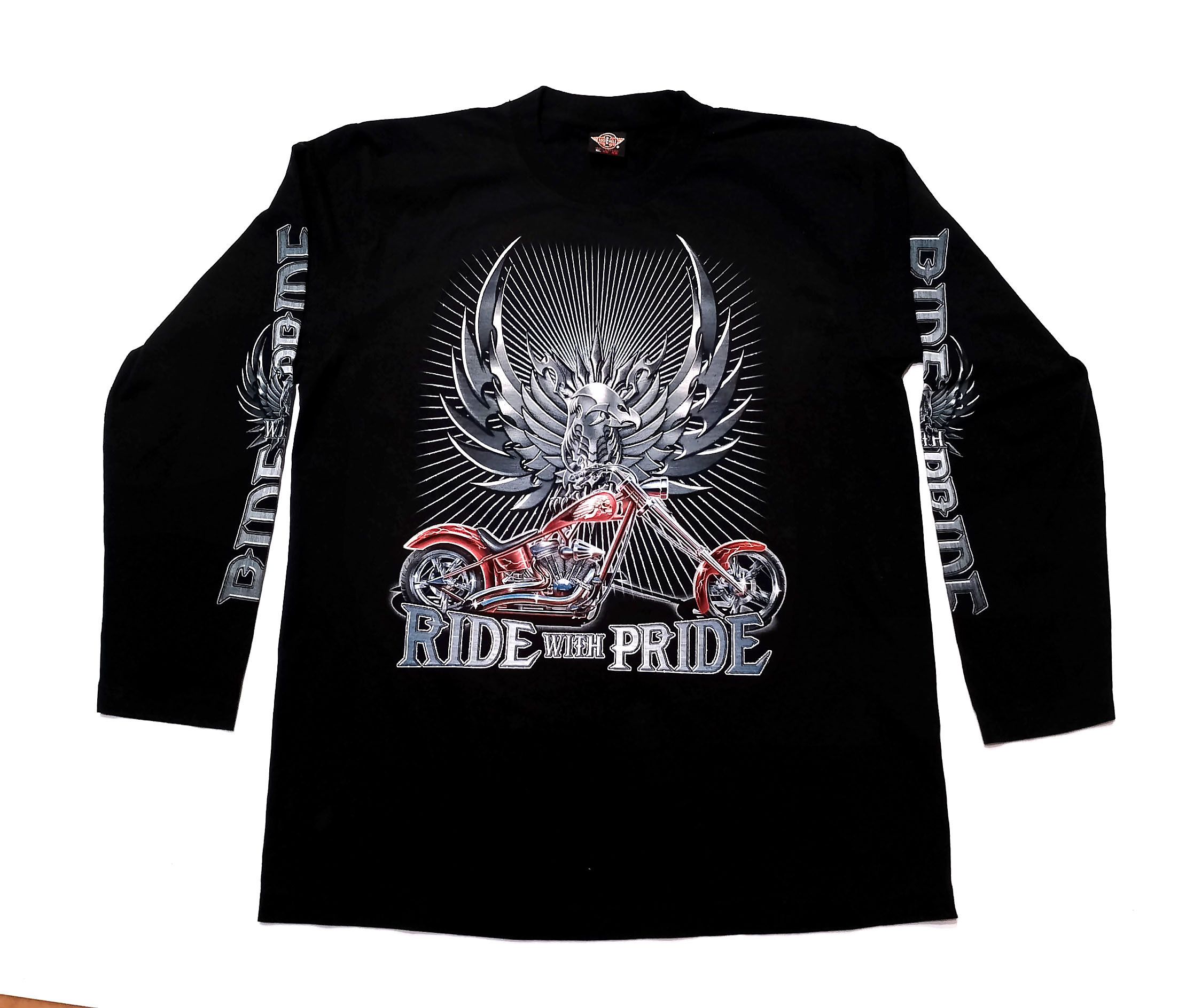 Other Vintage Ride with Pride Biker Long Sleeve T Shirt Rock Eagle Size US XL / EU 56 / 4 - 1 Thumbnail