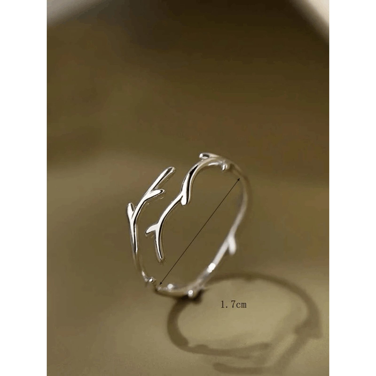 Other Women Elegant Silver Antler Branch Ring [One Size Fits Most] Size ONE SIZE - 3 Thumbnail