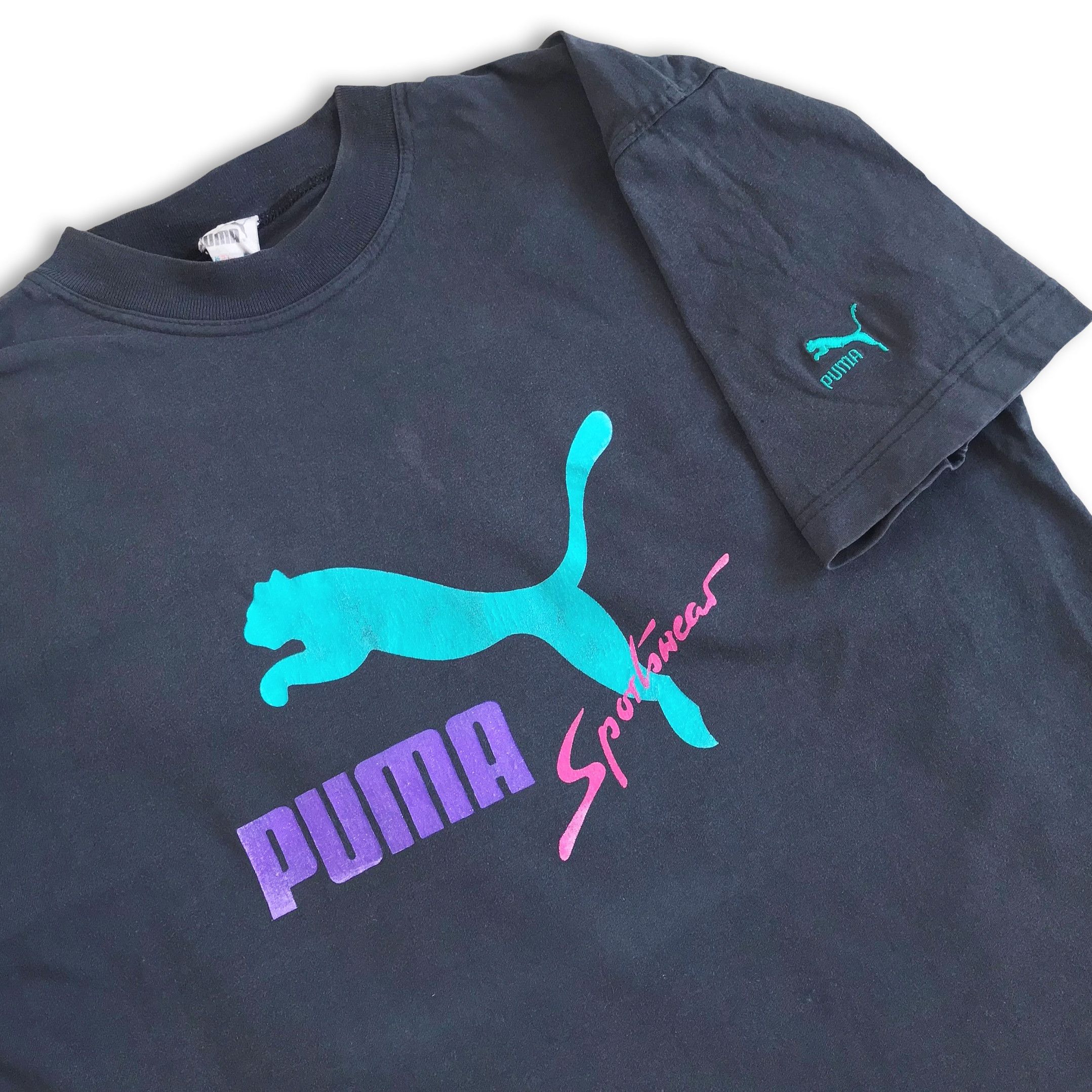 Puma Vintage 80s 90s PUMA SPORT T shirt Faded Tee / Medium Size US M / EU 48-50 / 2 - 4 Thumbnail
