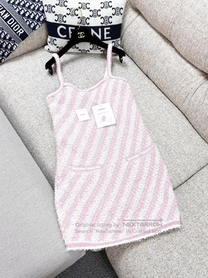 Chanel Chanel Twill knitted diamond buckle suspender skirt dress Size XS / US 0-2 / IT 36-38 - 2 Thumbnail