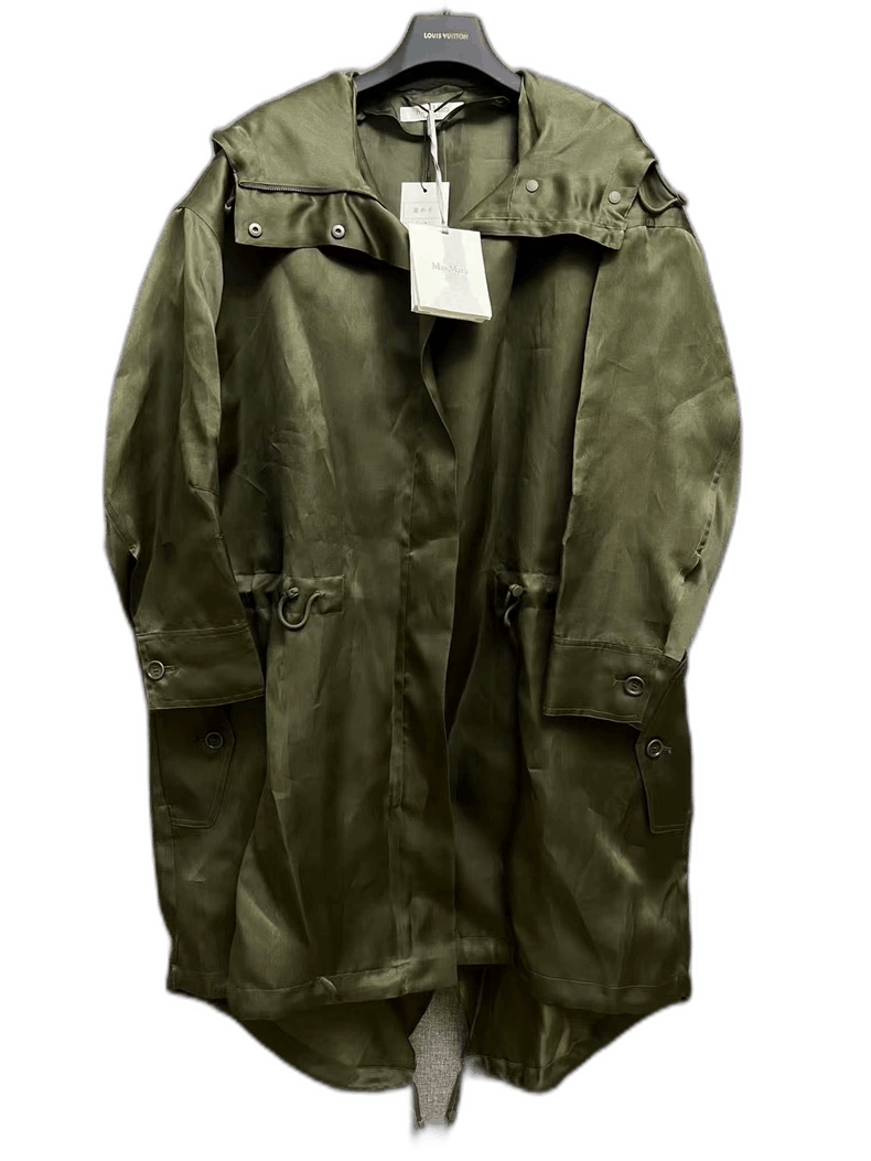Moncler MaxMara Olive Green Hooded Parka Coat Size US S / EU 44-46 / 1 - 1 Thumbnail