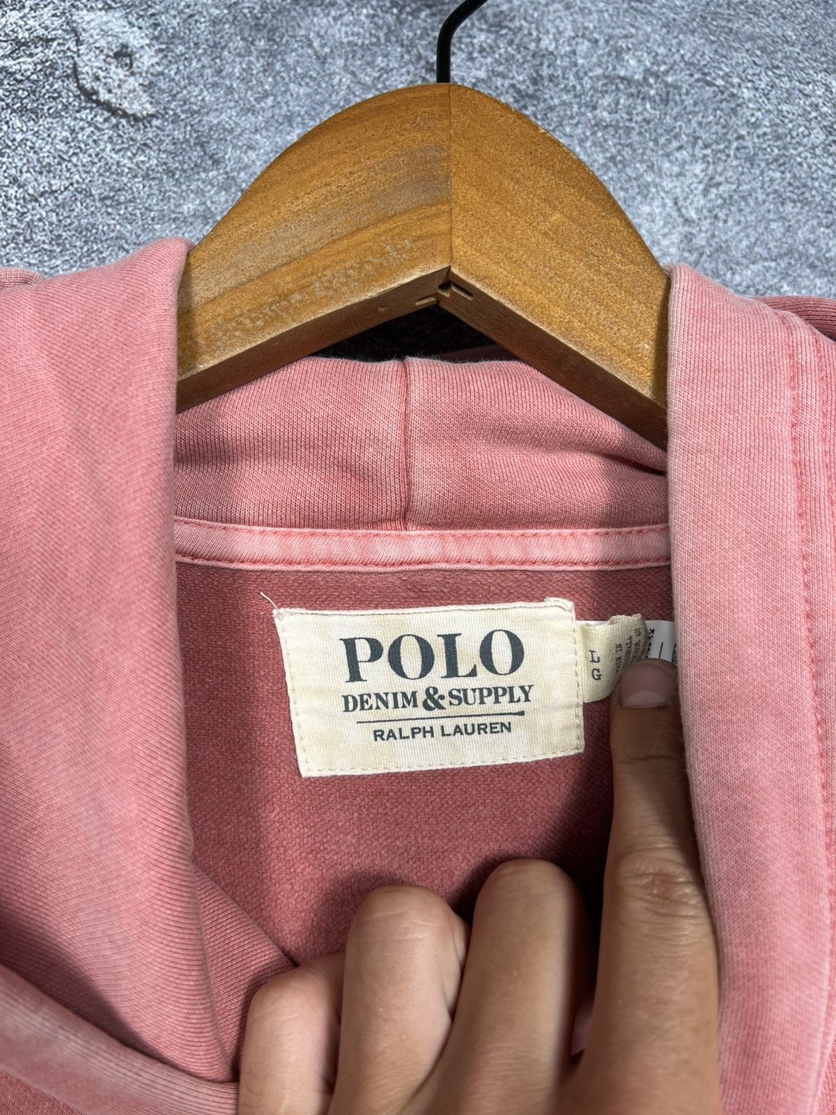 Denim & Supply Ralph Lauren Denim and Supply Ralph Lauren Washed Pink Hoodie With Logo Size US L / EU 52-54 / 3 - 8 Thumbnail